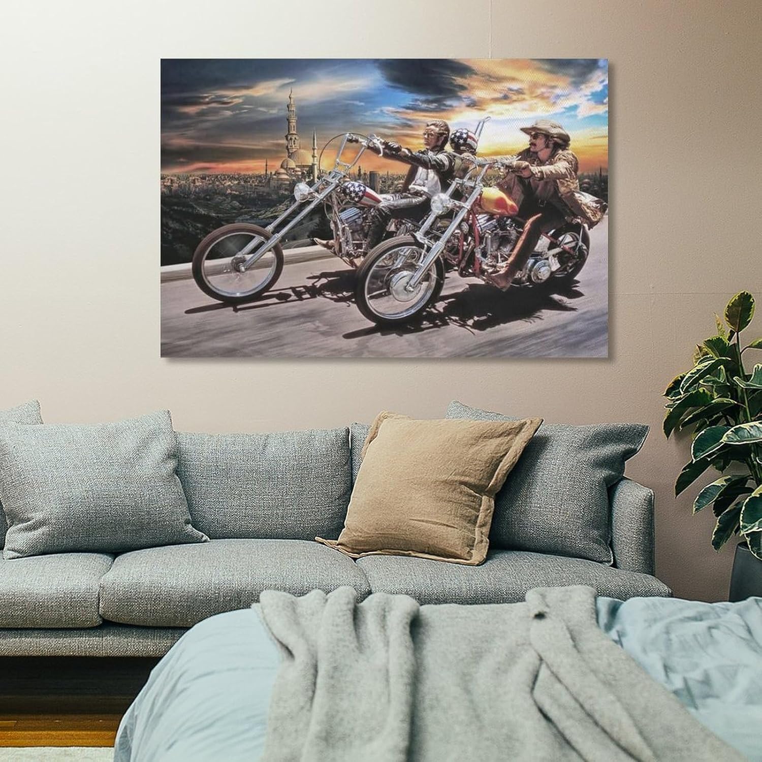 JevLoN Arte de pared para motociclista, David Mann, arte de pared de motocicleta, póster estético, pinturas en lienzo, decoración de pared,