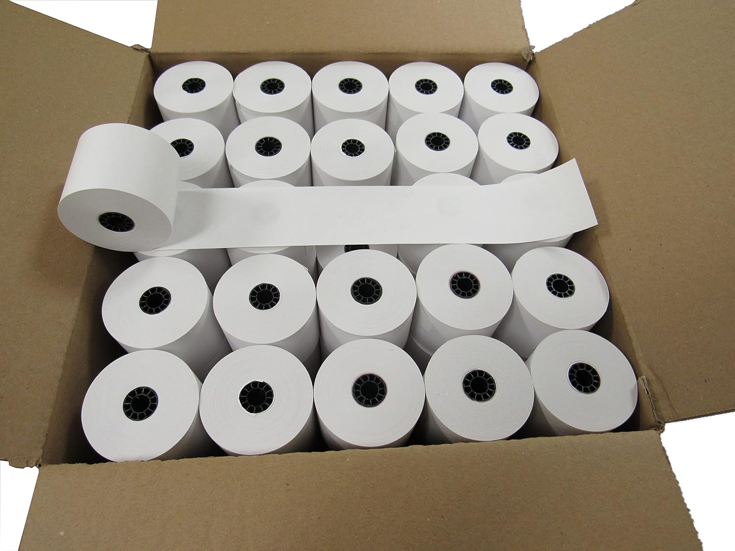 (24 rollos) 2 14 x 150 pies Máquina de adición blanca Rollos de papel de cinta de papel premium de una capa Máquina de adición de