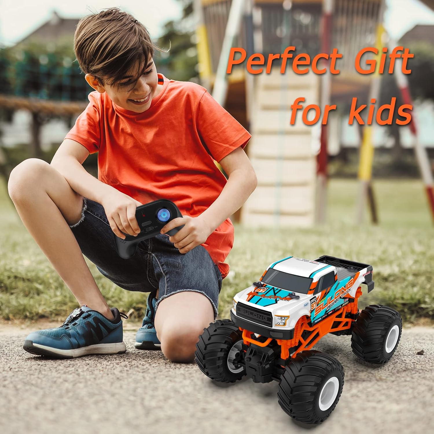Auto a control remoto, camión monstruo a control remoto a escala 116 para niños, autos RC todo terreno de 2.4 GHz para niños y niñas 4-7 8-12,