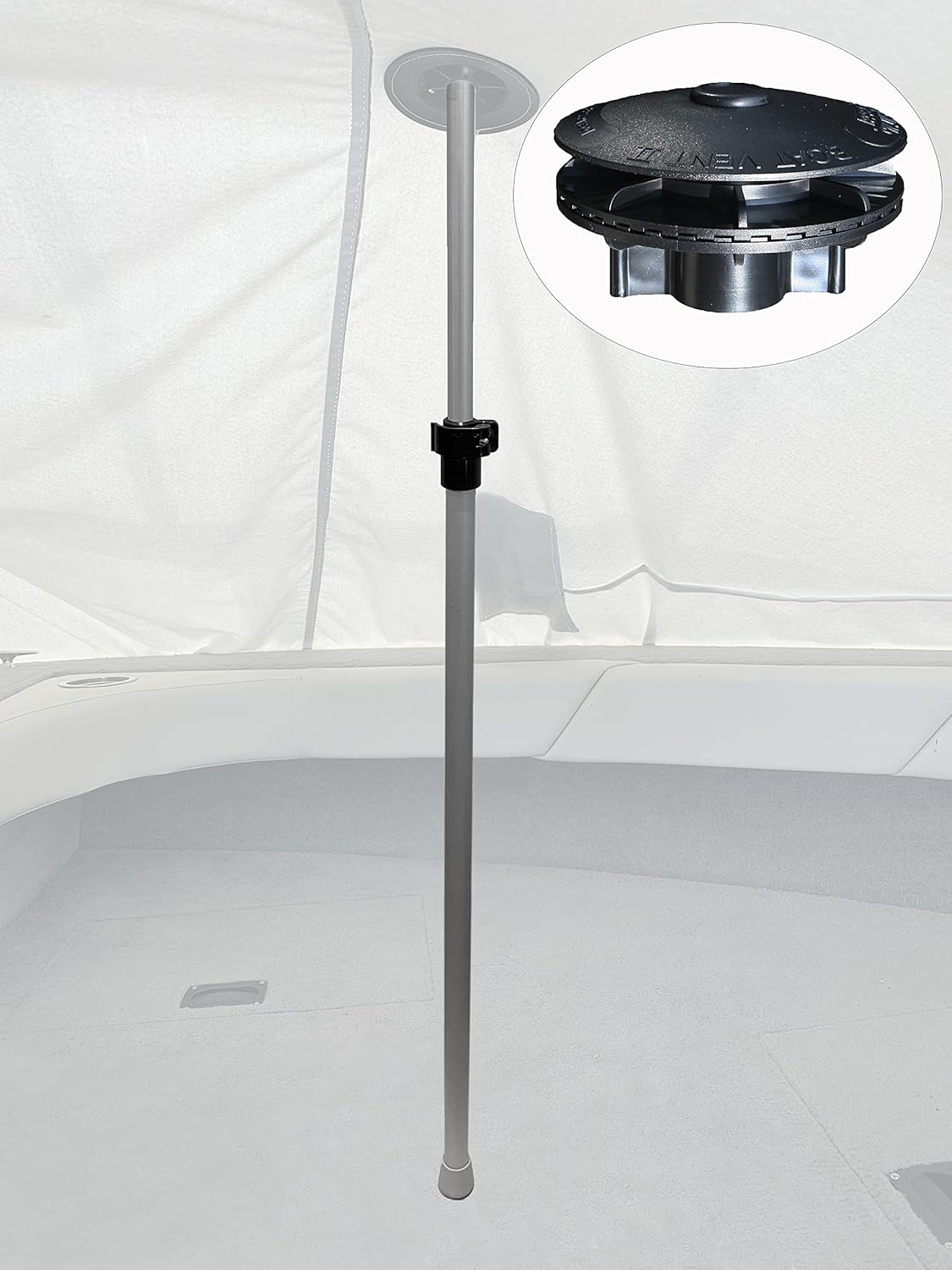 Vico Marine – Poste de soporte de 56 pulgadas + ventilación de barco 2 (GXP56A-1 BV2 BLK) – Instalación rápida y fácil