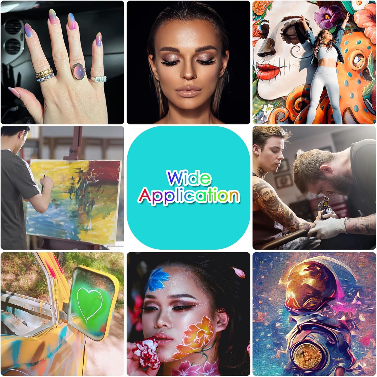 Airbrush-Kit Compresor de aerógrafo inalámbrico recargable con kit de pinturas de 24 colores para peluquería, arte de uñas, maquillaje, pintura de