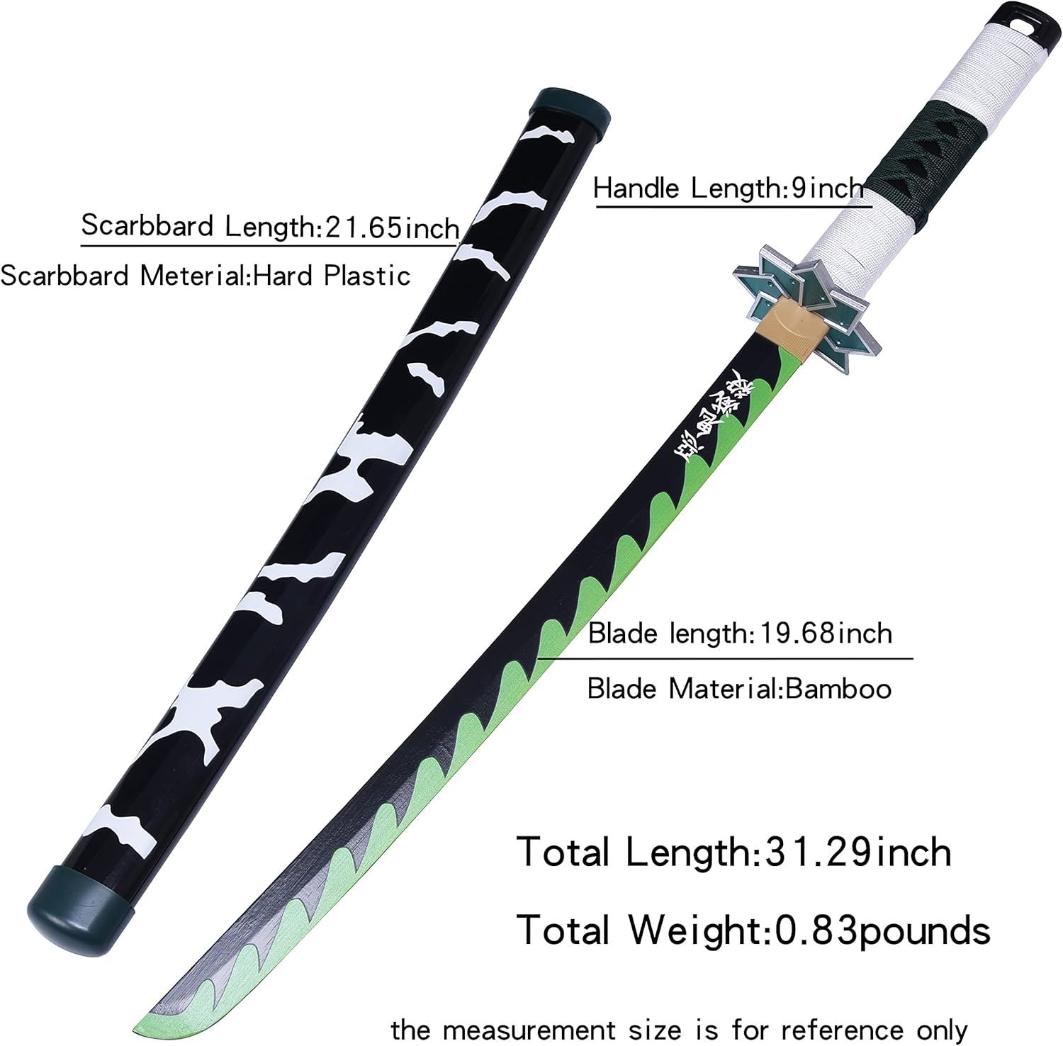 ziqing Espada para cosplay de Demon Slayer hecha a mano, Katana de 31 pulgadas con múltiples estilos para elegir