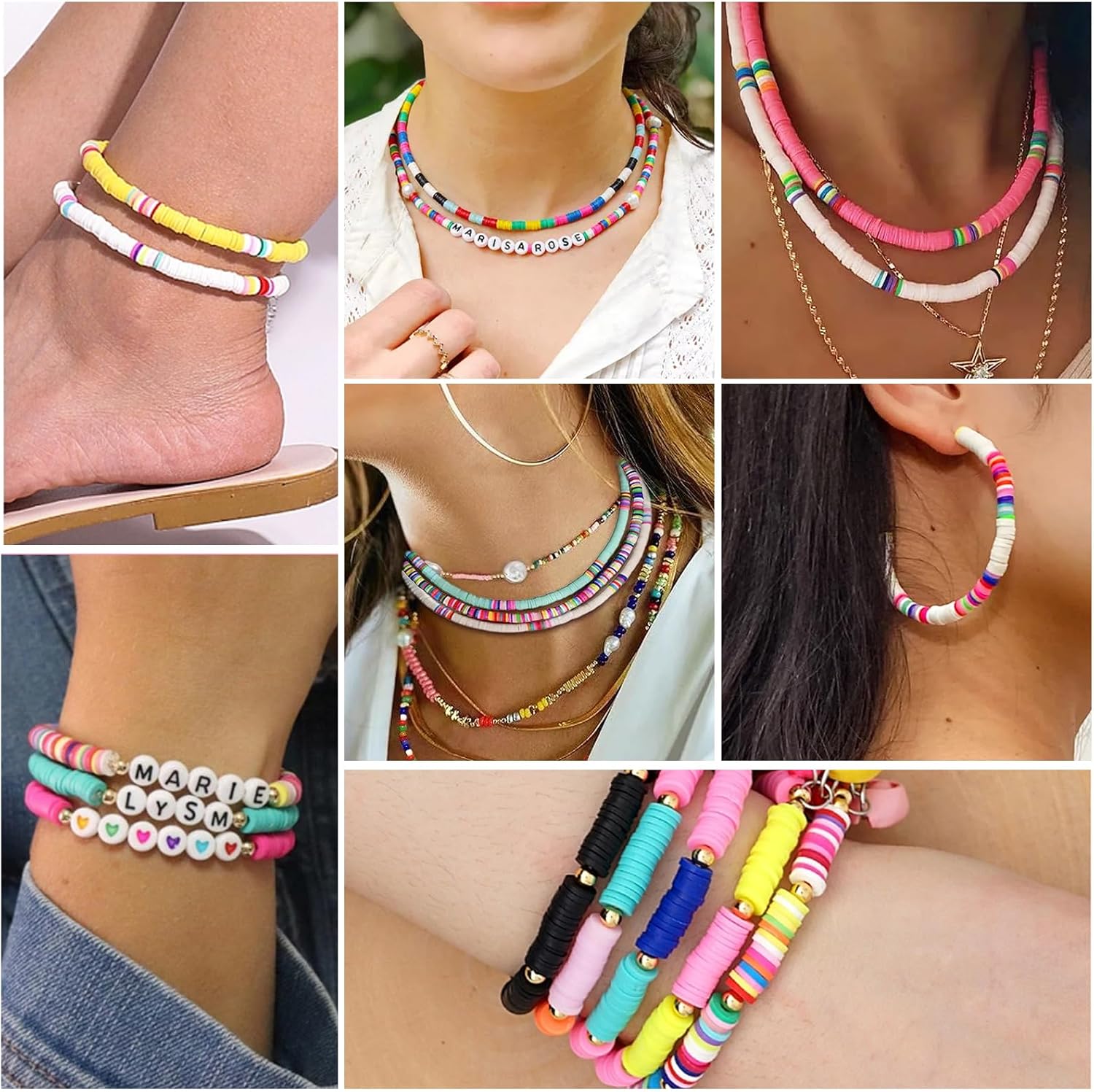 Kit de 5000 piezas para hacer pulseras de cuentas de arcilla para niñas, cuentas de arcilla de la amistad para pulseras, cuentas amarillas,