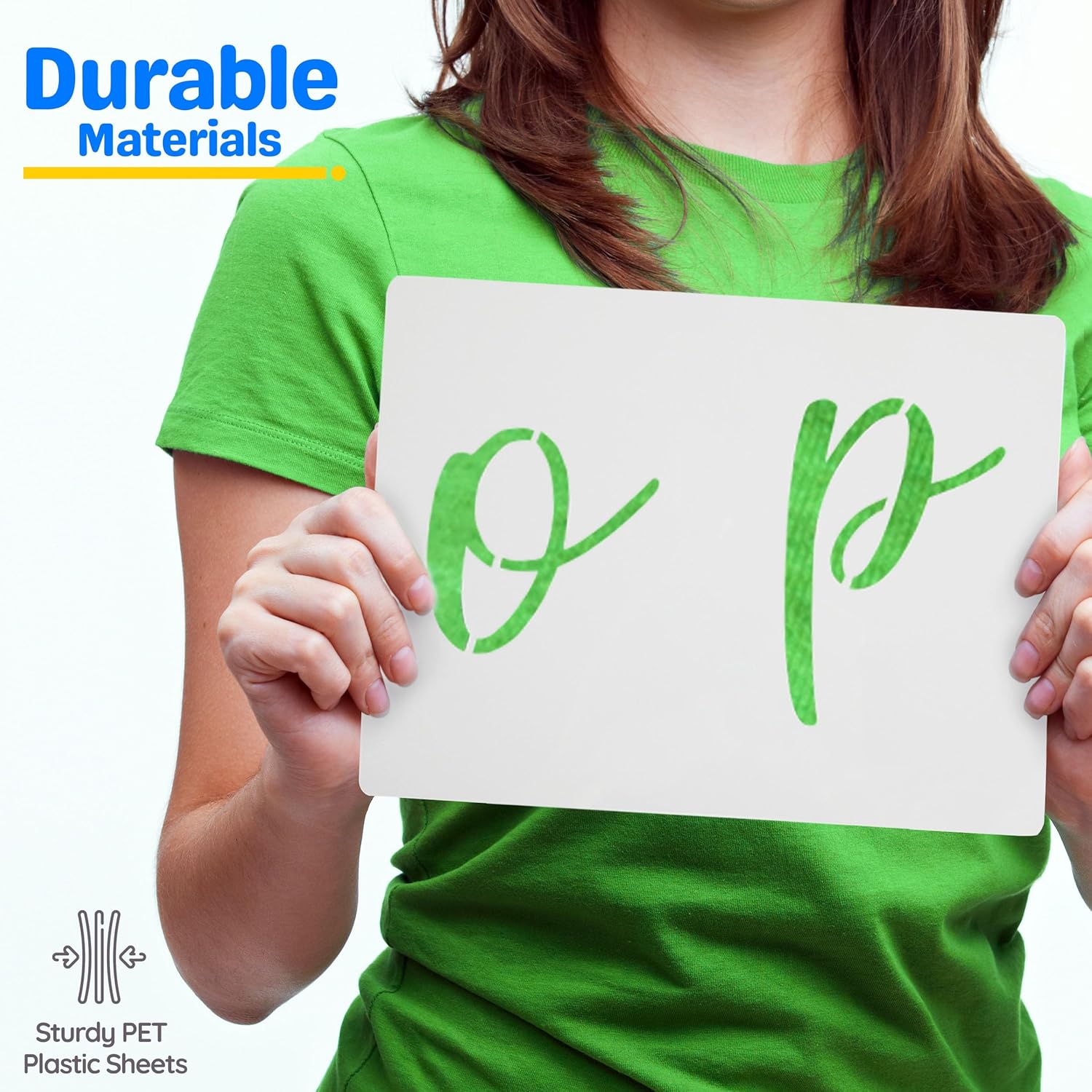 Cachi Plantillas de letras grandes de 6 pulgadas para pintar sobre madera, lienzo y más  55 plantillas reutilizables de caligrafía del alfabeto,