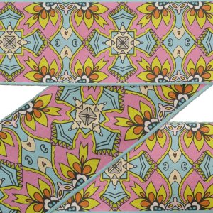 Pink Tiles – Cordones de tela de terciopelo con estampado marroquí, 9 yardas, para manualidades, accesorios de costura, 4 pulgadas Pink Tiles – Cordones de tela de terciopelo con estampado marroquí, 9 yardas, para manualidades, accesorios de costura, 4 pulgadas