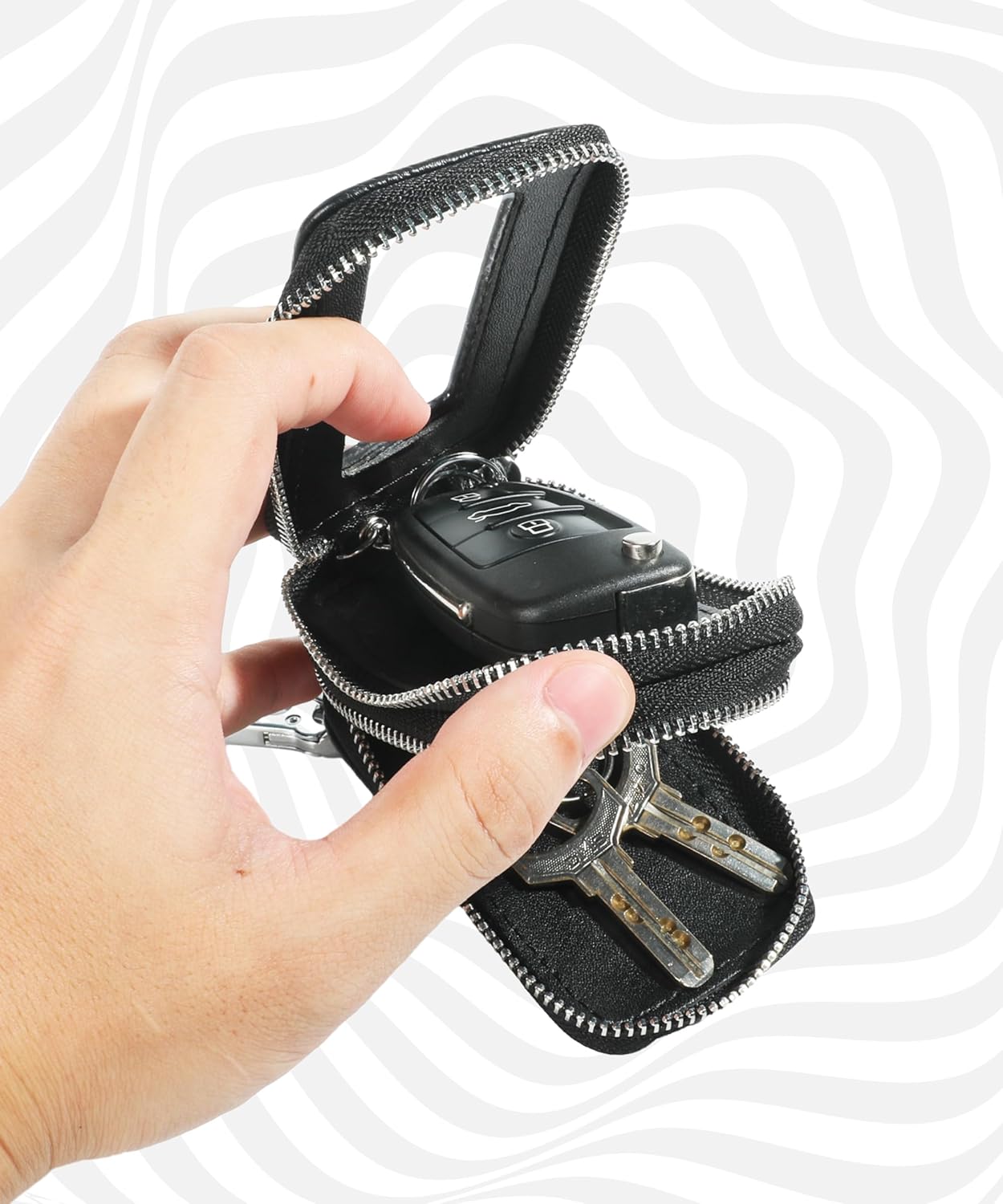 Funda para llavero, soporte de cuero para llavero, funda para llave inteligente, funda para llavero remoto, accesorios de automóvil, funda para