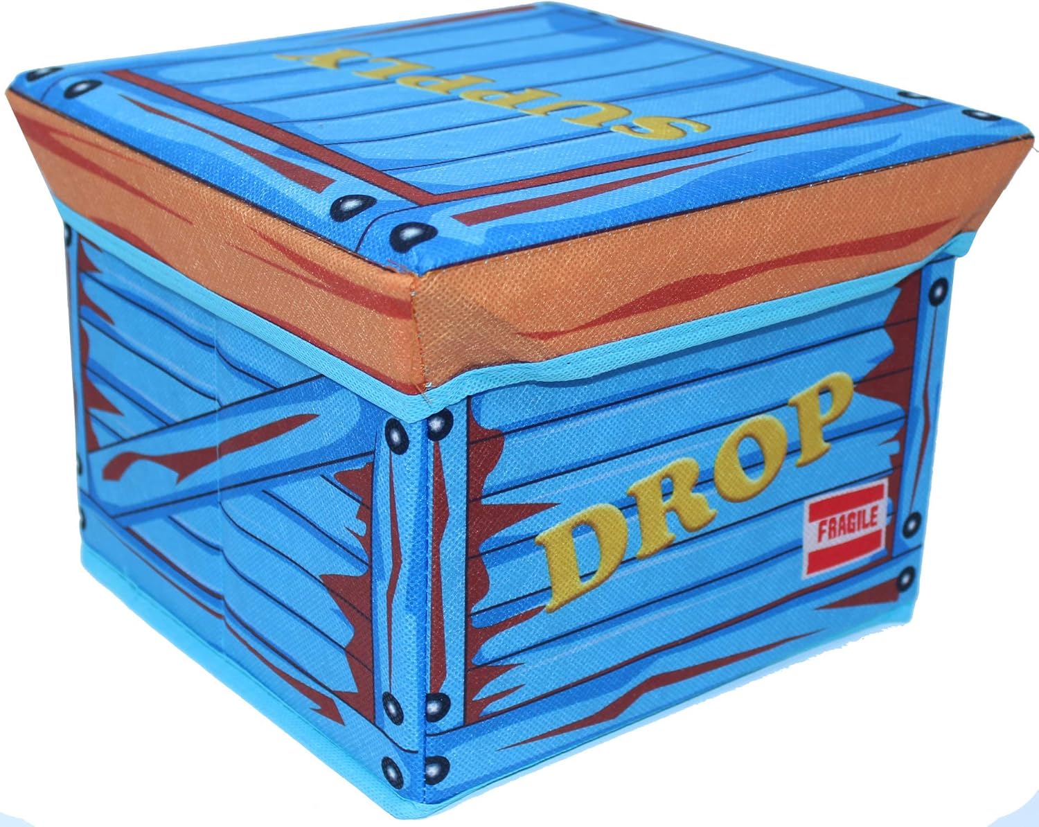 Skywin LootBox de tela pequeña  Caja de suministro apilable y plegable de 10 x 10 pulgadas  Caja duradera para jugadores, divertidos colores