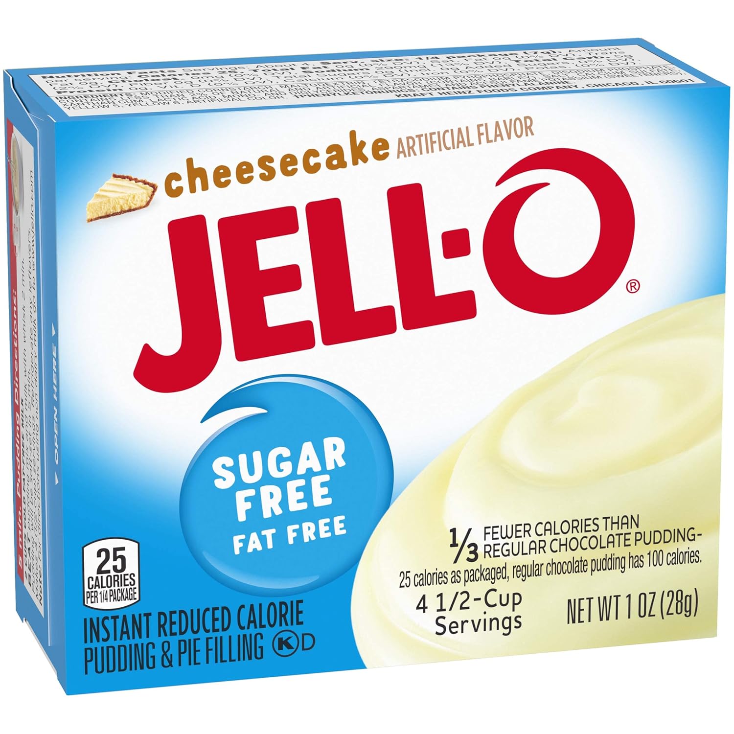 Jell-O – Pudín sabor pastel de queso, paquete de 4 cajas