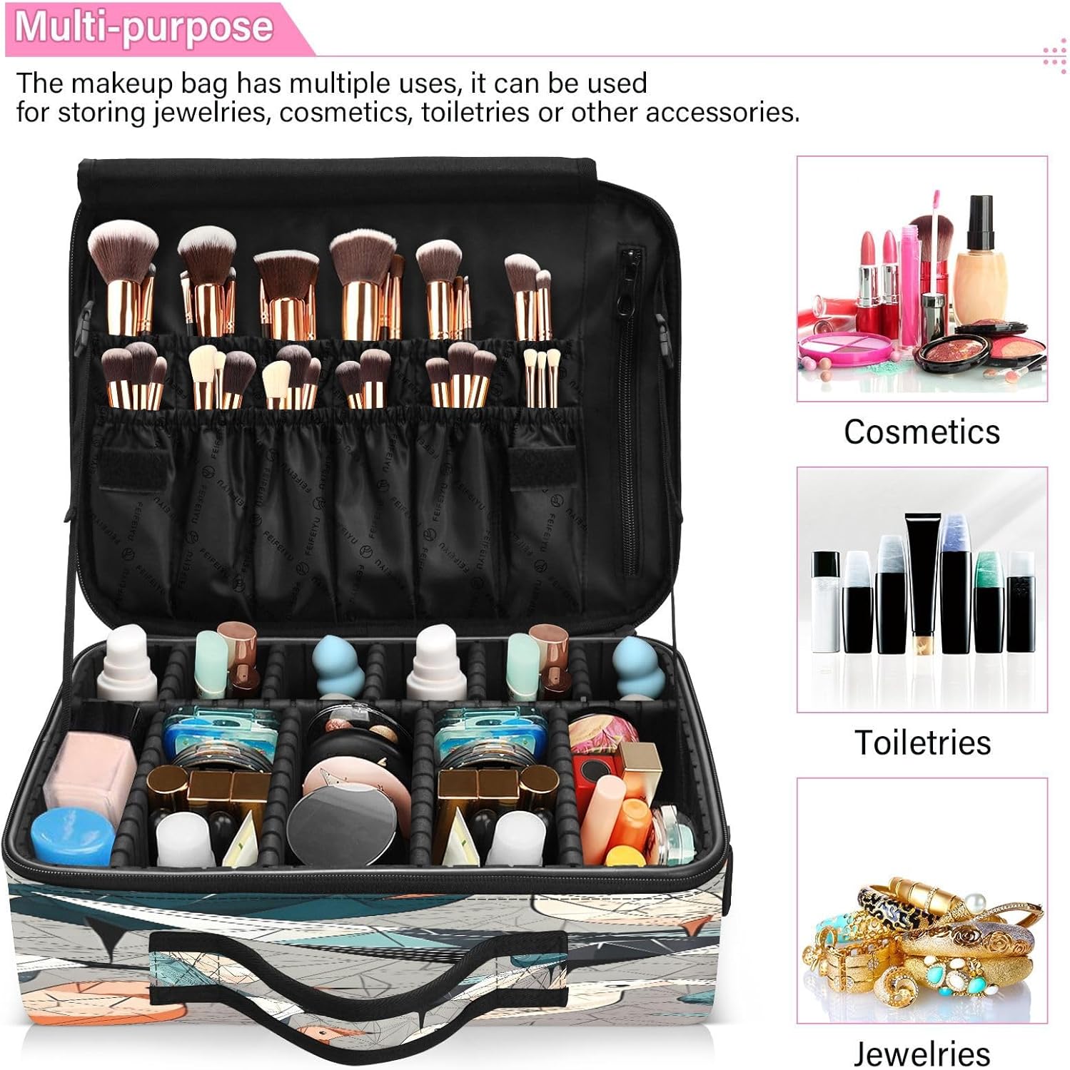 Bird Origami Amarillo Azul Verde Naranja Bolsa de Cosméticos Viaje Viaje Maquillaje Bolsa de Maquillaje Mujer Bolsa de Maquillaje Grande Bolsa
