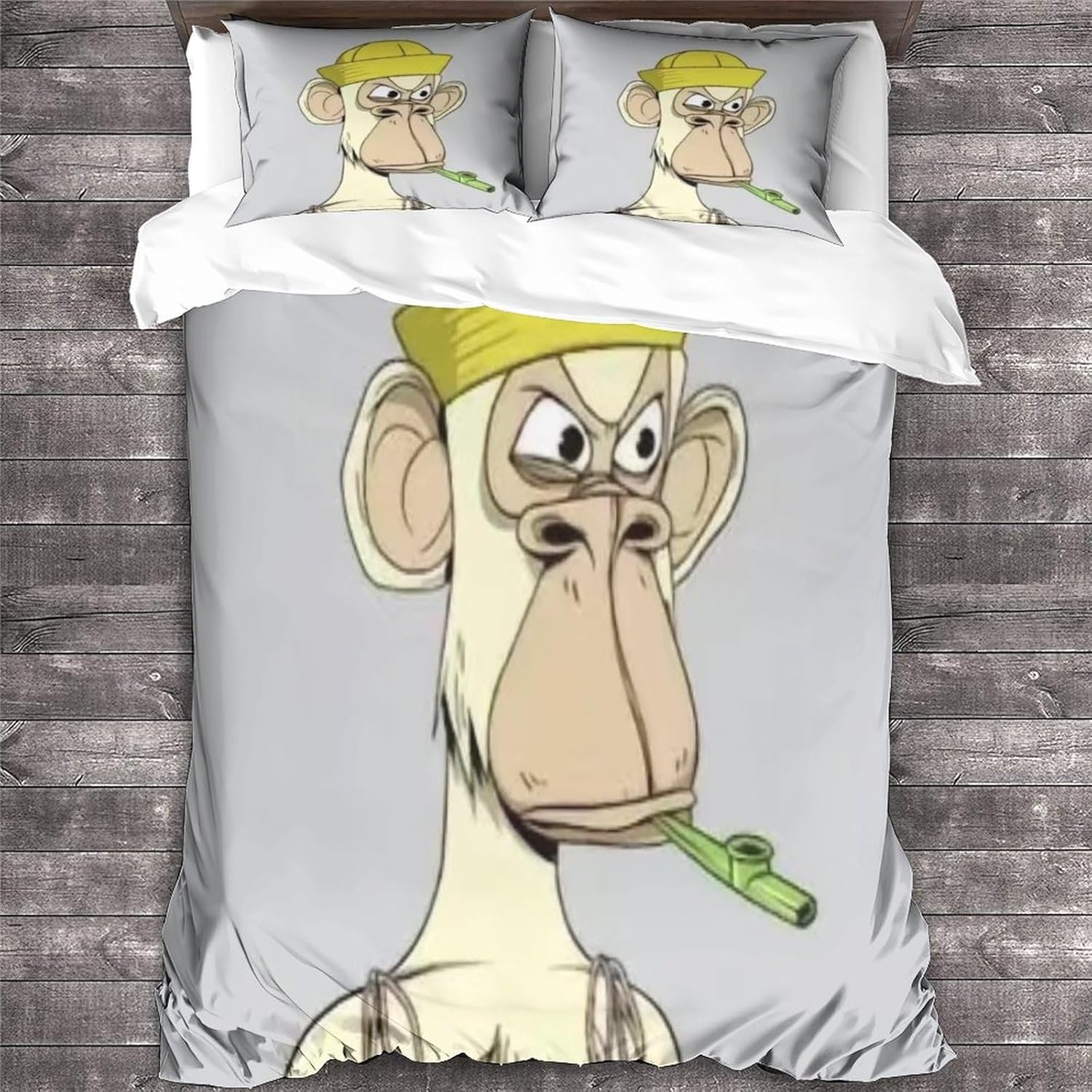 WTEVMAIY Cute Monkey Duvet Cover Microfiber Animal Duvet Cover Set,Soft and Breathable with Zipper Closure Suitable for Recognizing Children