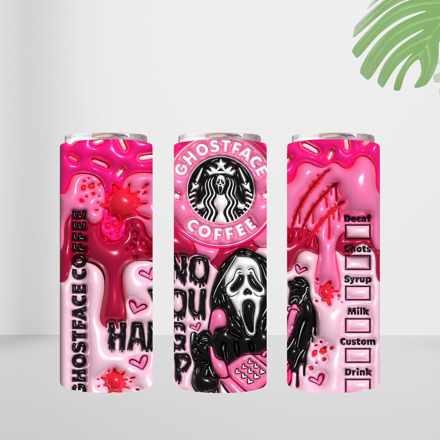 Vaso de acero inoxidable de 20 onzas para Halloween, con cara fantasma, vasos espeluznantes, aislados, reutilizables