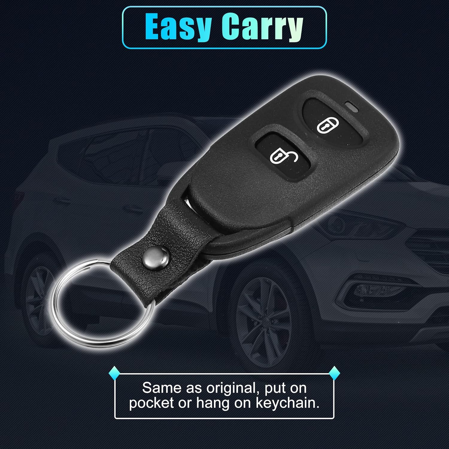 X AUTOHAUX Funda de repuesto para llavero de 3 botones sin llave para Hyundai Tuscon 2005-2016 para Kia sin chip, color negro