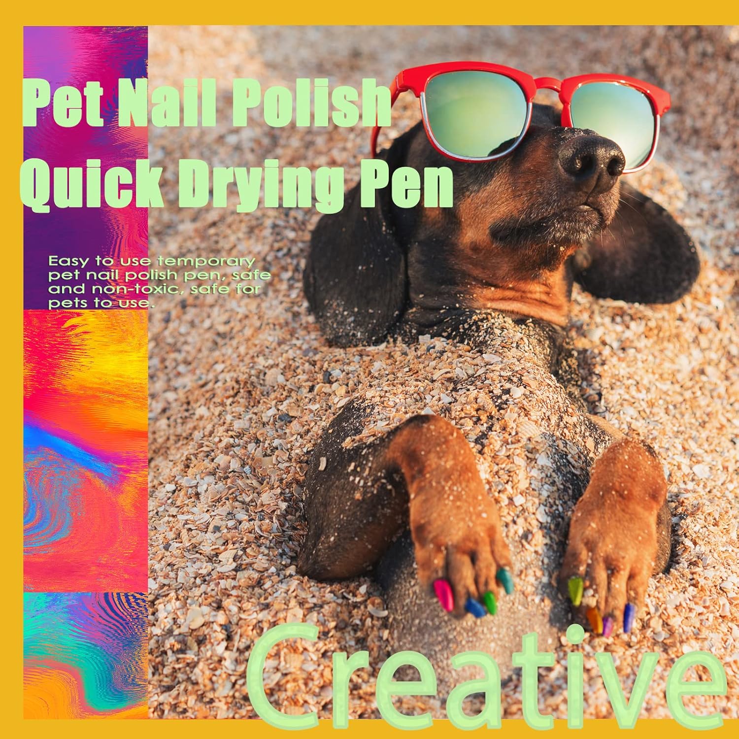 Bolígrafo de esmalte de uñas para perro, color morado, secado rápido, no tóxico,