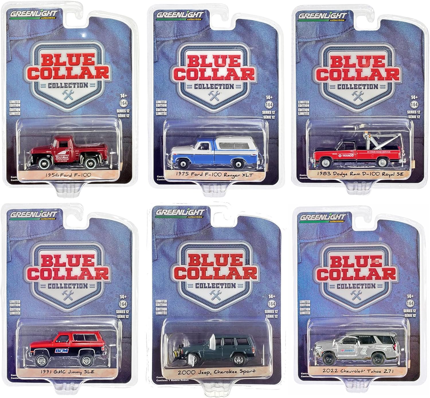 Greenlight 35260SET – Juego de 6 piezas serie 12 164 de Blue Collar, modelo de coches fundidos a troquel