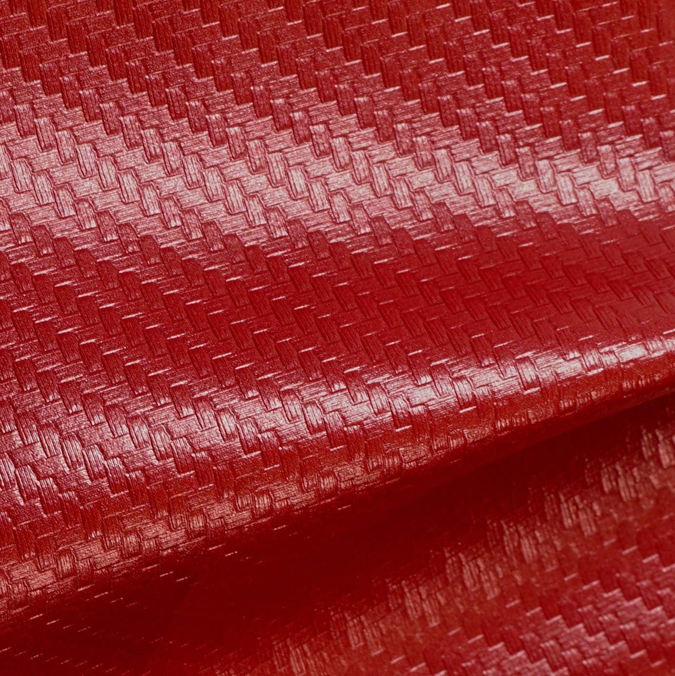 VViViD Tela de vinilo marina con acabado de piel sintética resistente a la intemperie de fibra de carbono roja (1.5 pies x 54 pulgadas)