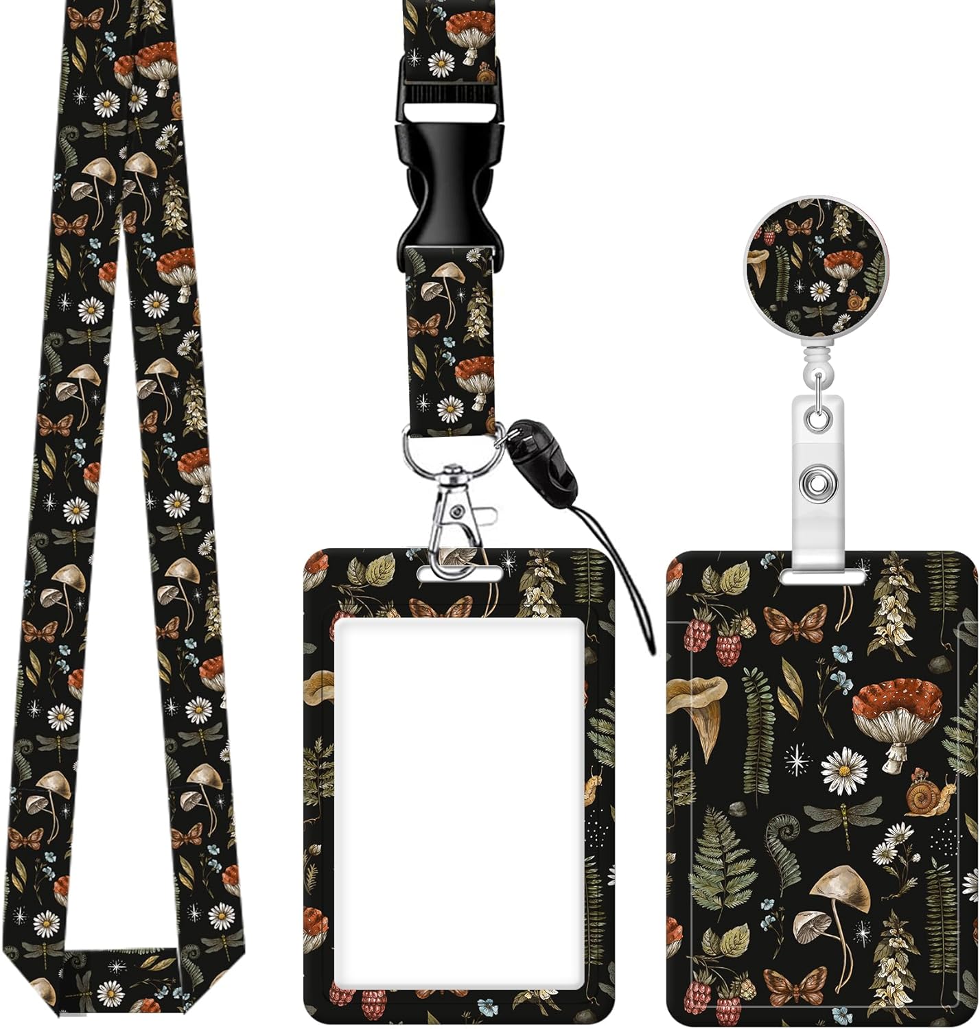 Soporte para tarjeta de identificación con clip retráctil para carrete de insignia y cordón, lindo cordón para tarjeta de nombre, protector de