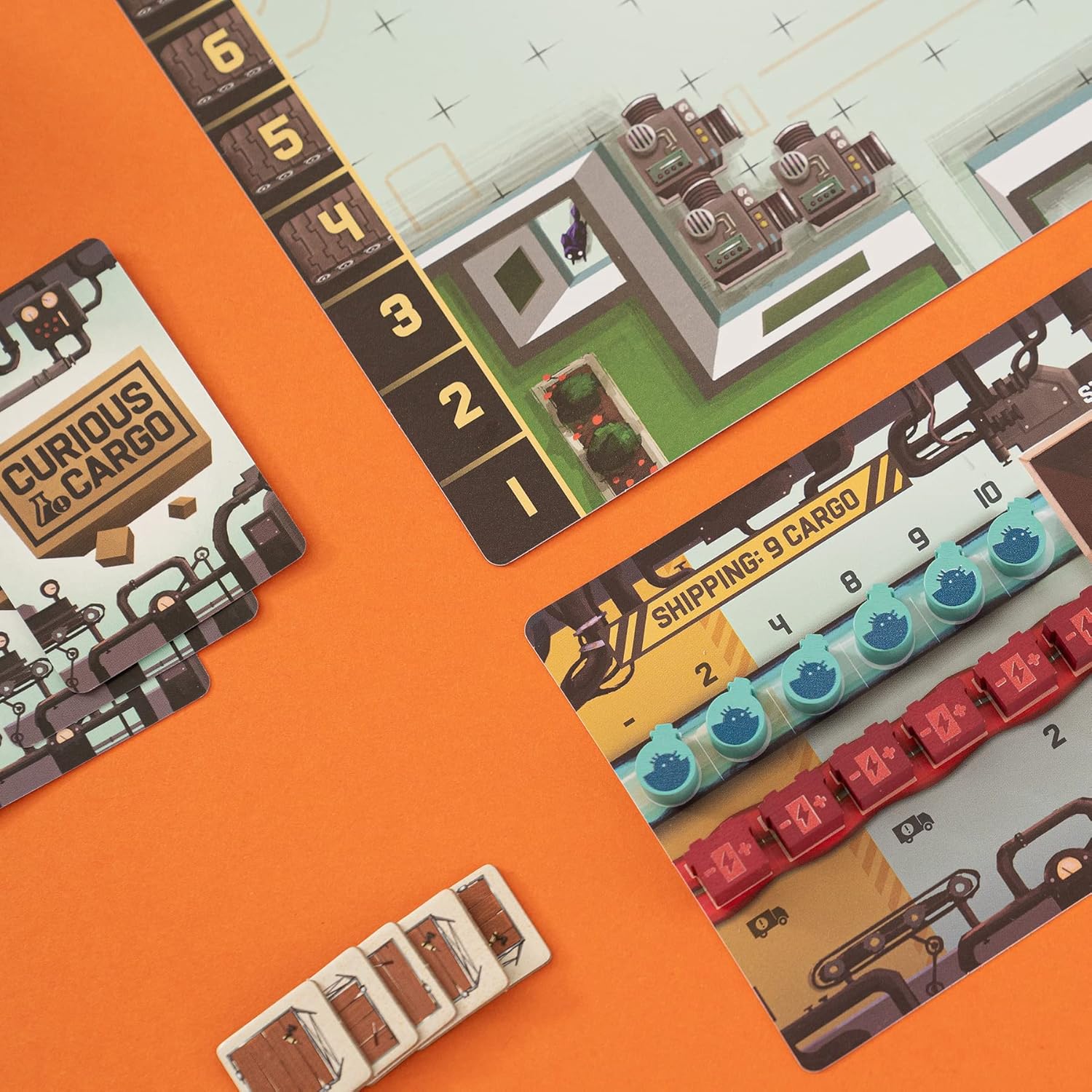 Capstone Games Curious Cargo, juego de mesa de estrategia, 6 tableros de jugadores únicos incluidos y 2 modos de juego, juego competitivo para 2