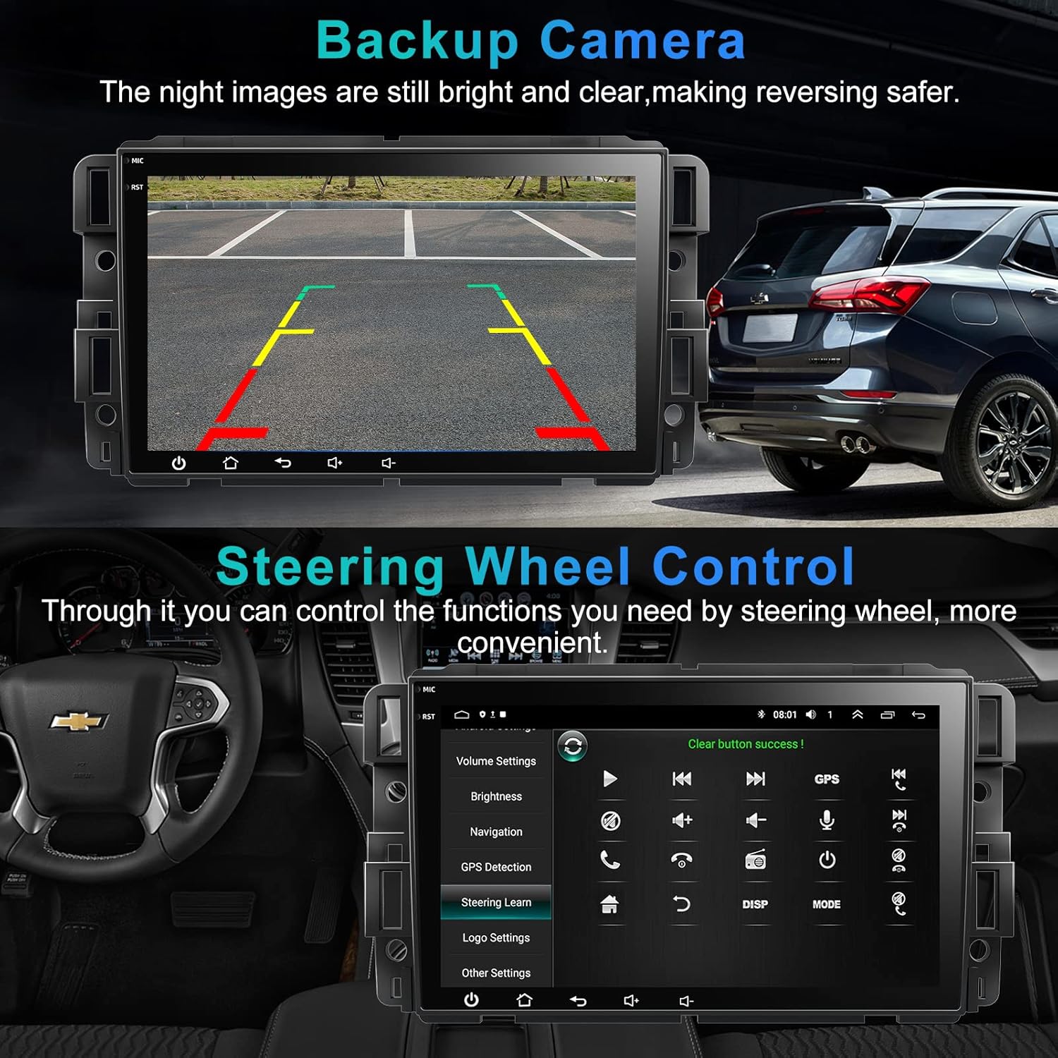 Radio estéreo para automóvil Android 12 para Chevy Silverado GMC Sierra Buick Enclave 2007-2012, 8 pulgadas IPS pantalla táctil Radio de coche GPS