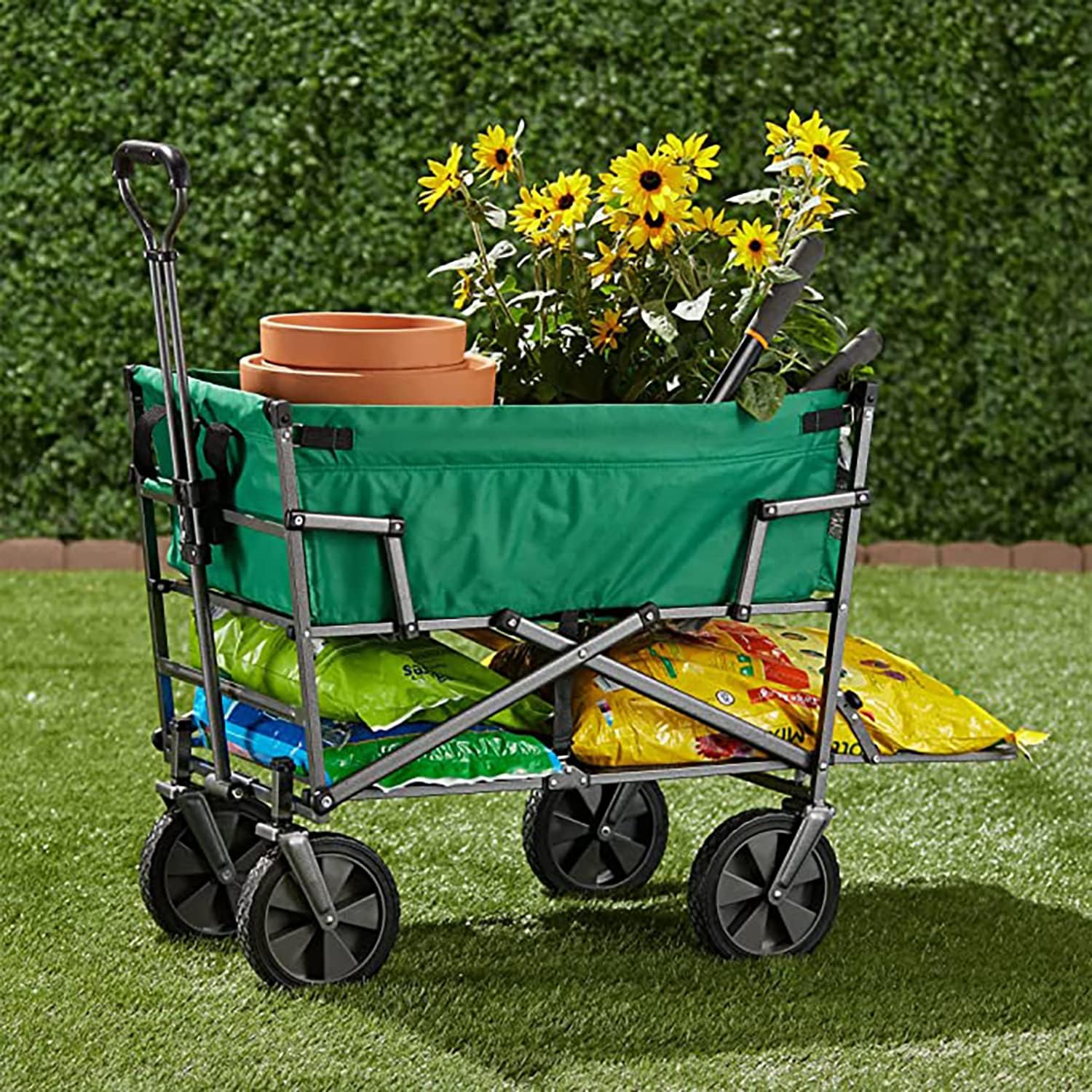 Mac Sports – Carro de patio plegable de acero de dos niveles para trabajo pesado