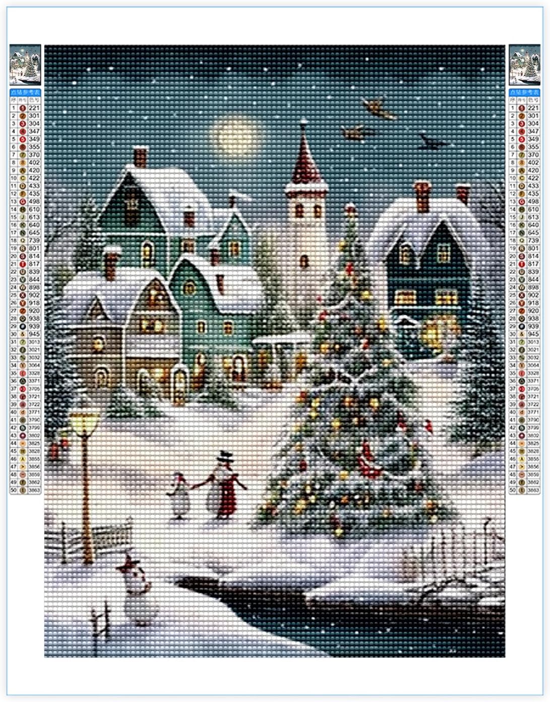 Kits de pintura de diamantes para adultos, bricolaje 5D para el día de Navidad, kit de pintura de diamantes para el día de Navidad, arte de