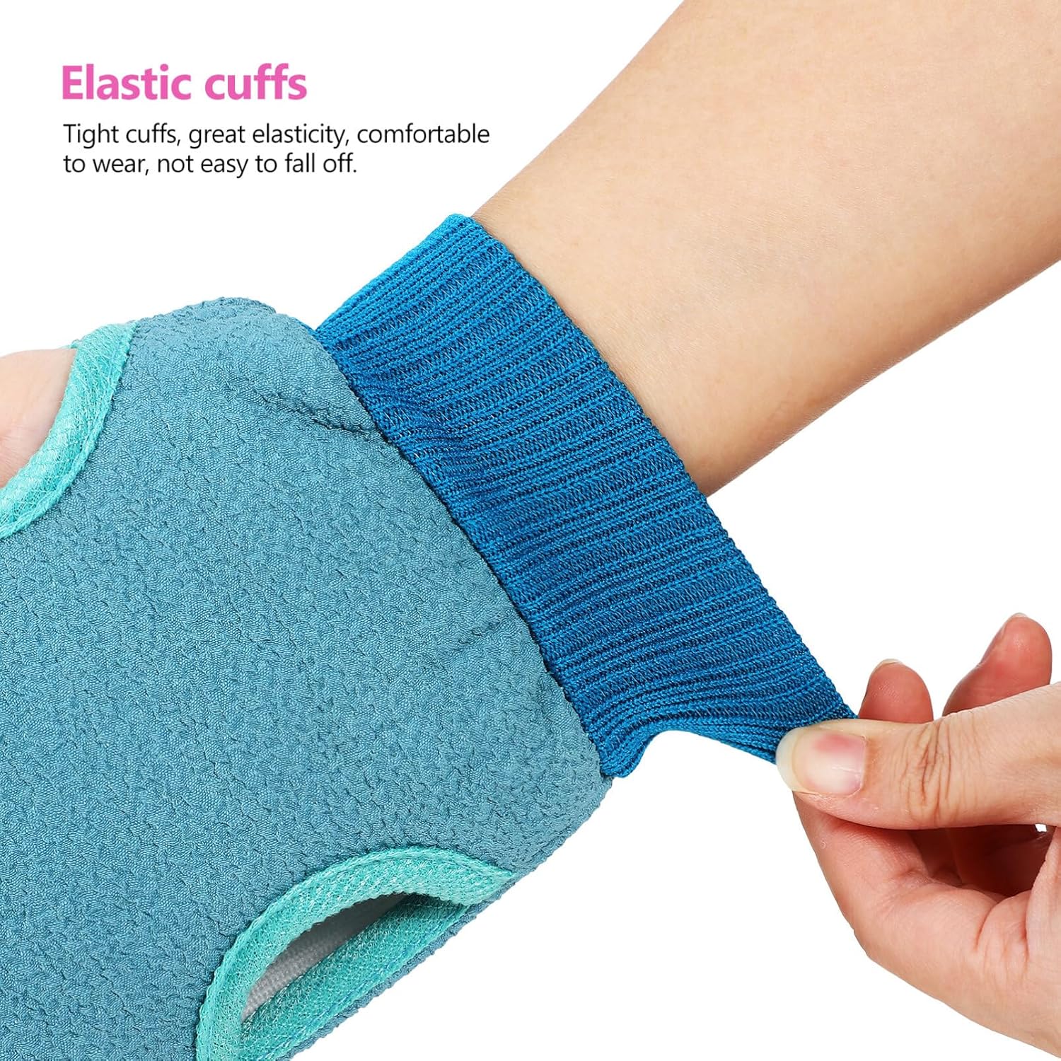 Beaupretty Guantes exfoliantes de esponja natural, guantes de baño de esponja corporal, guante exfoliante profundo, esponja de lufa natural, guantes