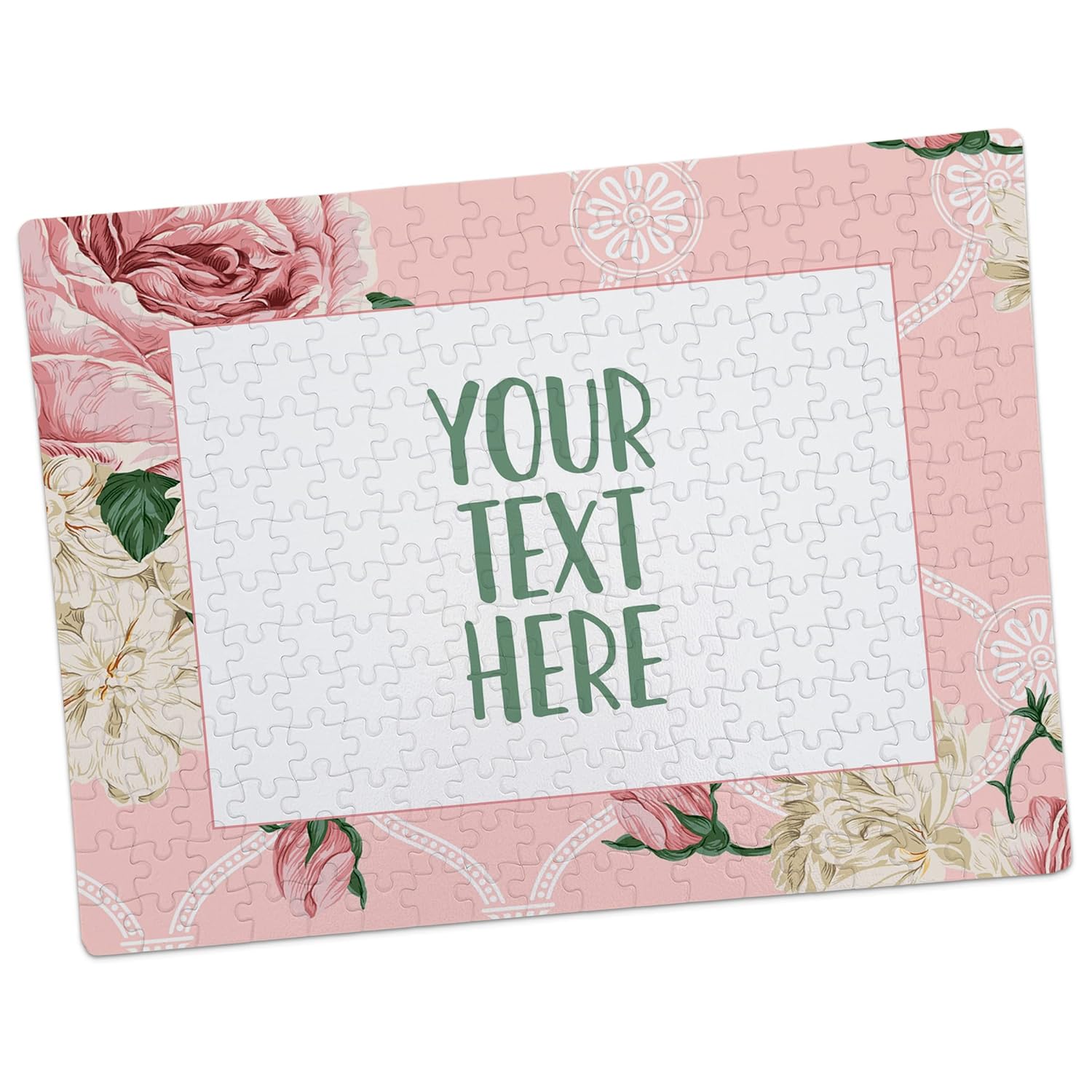 Create Your Own Puzzle – Personalized Pregnancy Announcement – Wedding Proposal Ideas – Custom Jigsaw Puzzle – Floral Design – CYOP0036
