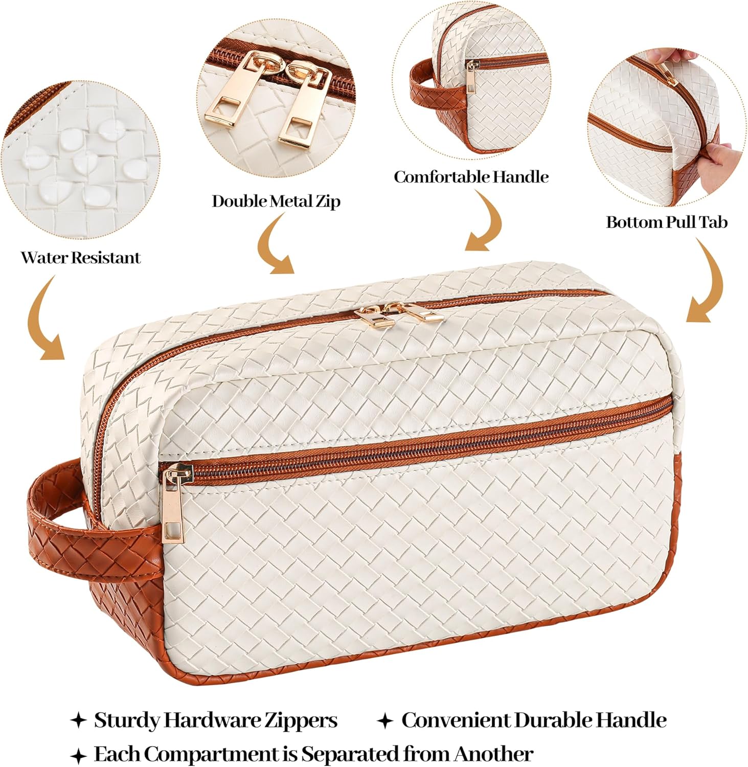 SFXULIX Bolsa de maquillaje, bolsa de cosméticos portátil, bolsa de cosméticos de viaje de gran capacidad, bolsa de maquillaje de viaje impermeable