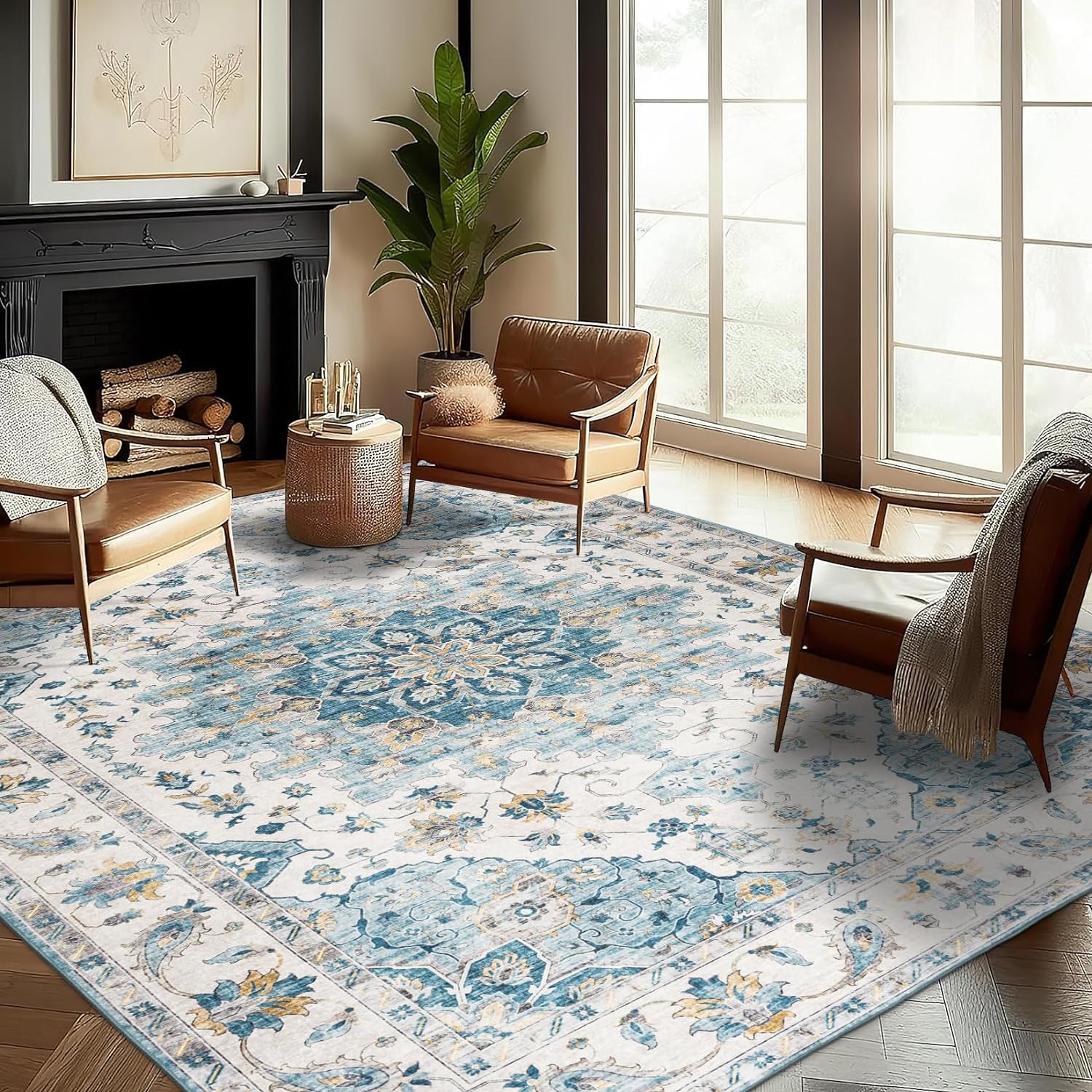 ReaLife – Alfombra lavable a máquina, resistente a las manchas, sin desprendimientos, respetuosa con el medio ambiente, antideslizante, apta para