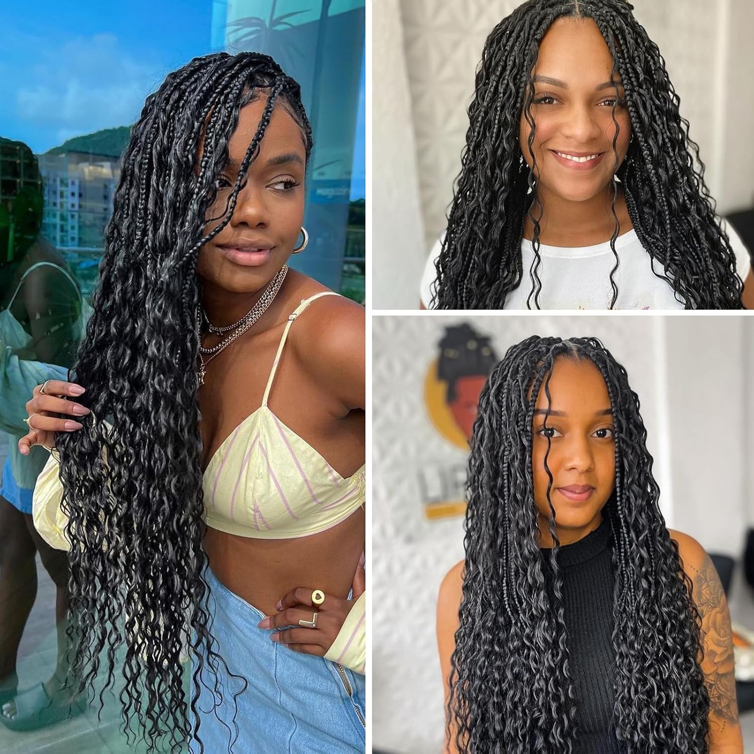 Cabello humano trenzado a granel, cabello humano virgen ondulado profundo, cabello trenzado para trenzas bohemias sin nudos bohemias, sin trama,