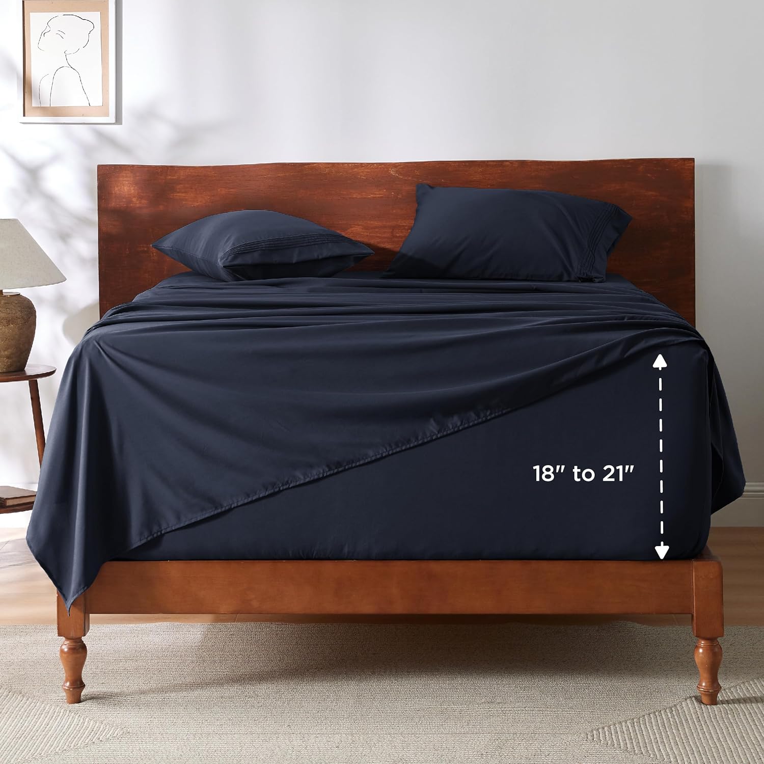Bedsure Sábanas para dormitorio individual XL, suaves y transpirables, extra largas, sábanas y fundas de almohada, absorben la humedad, sábanas de
