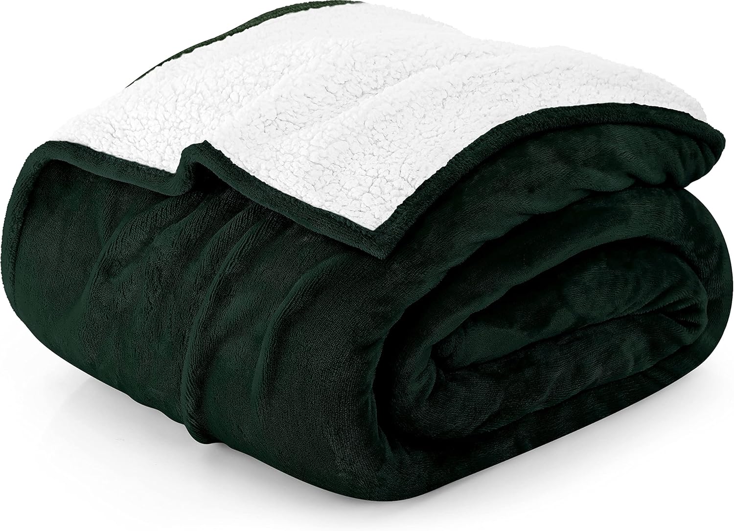 Utopia Bedding Manta Sherpa tamaño Queen Verde bosque, 90 x 90 pulgadas – Manta reversible de forro polar de felpa gruesa y cálida de 480 GSM para
