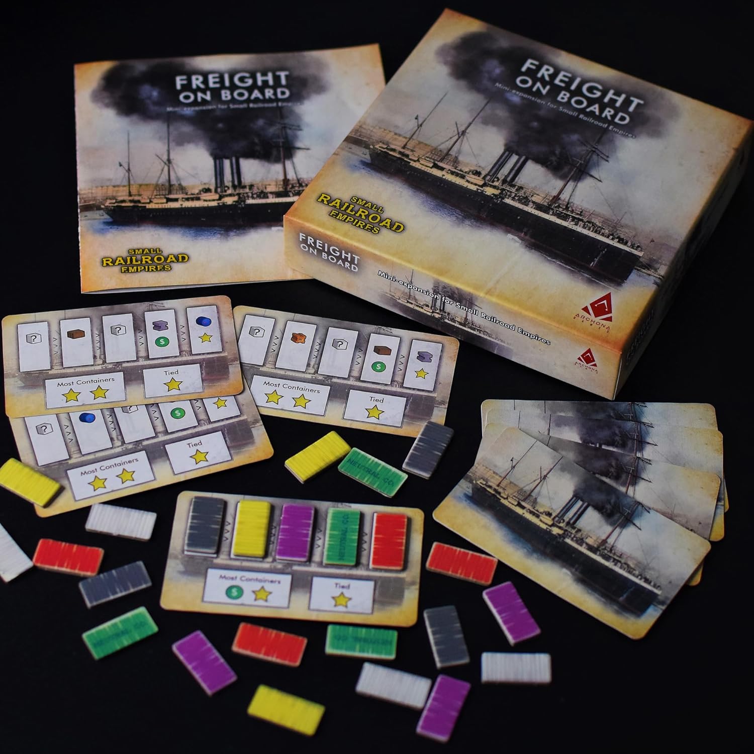 Small Railroad Empires Freight on Board – Mini expansión, juego de mesa de transporte, ambientado en el siglo XIX, a partir de 13 años, 1-5 jugadores