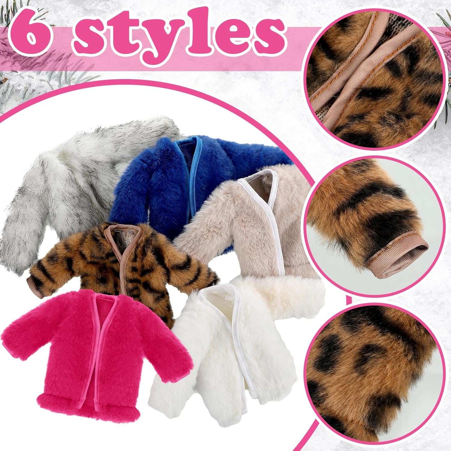 Bencailor 6 piezas de ropa de invierno para muñeca de 11.8 pulgadas, abrigo de diseño de invierno, chaqueta, tops ropa de muñeca de felpa para