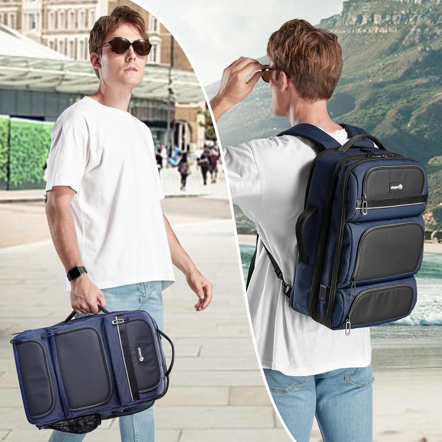 VPBAGE Mochila para laptop para hombre, mochila de viaje de negocios, se adapta a computadoras de 17.3 pulgadas, resistente al agua y antirrobo,