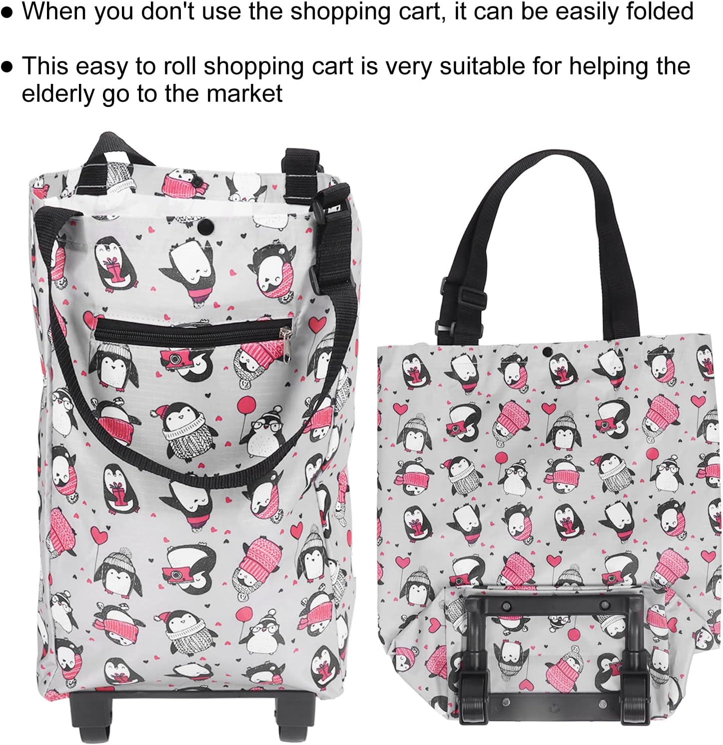 Carrito de compras para el hogar, bolsa de compras para ancianos, plegable, plegable, ligero, para mamá, ancianos