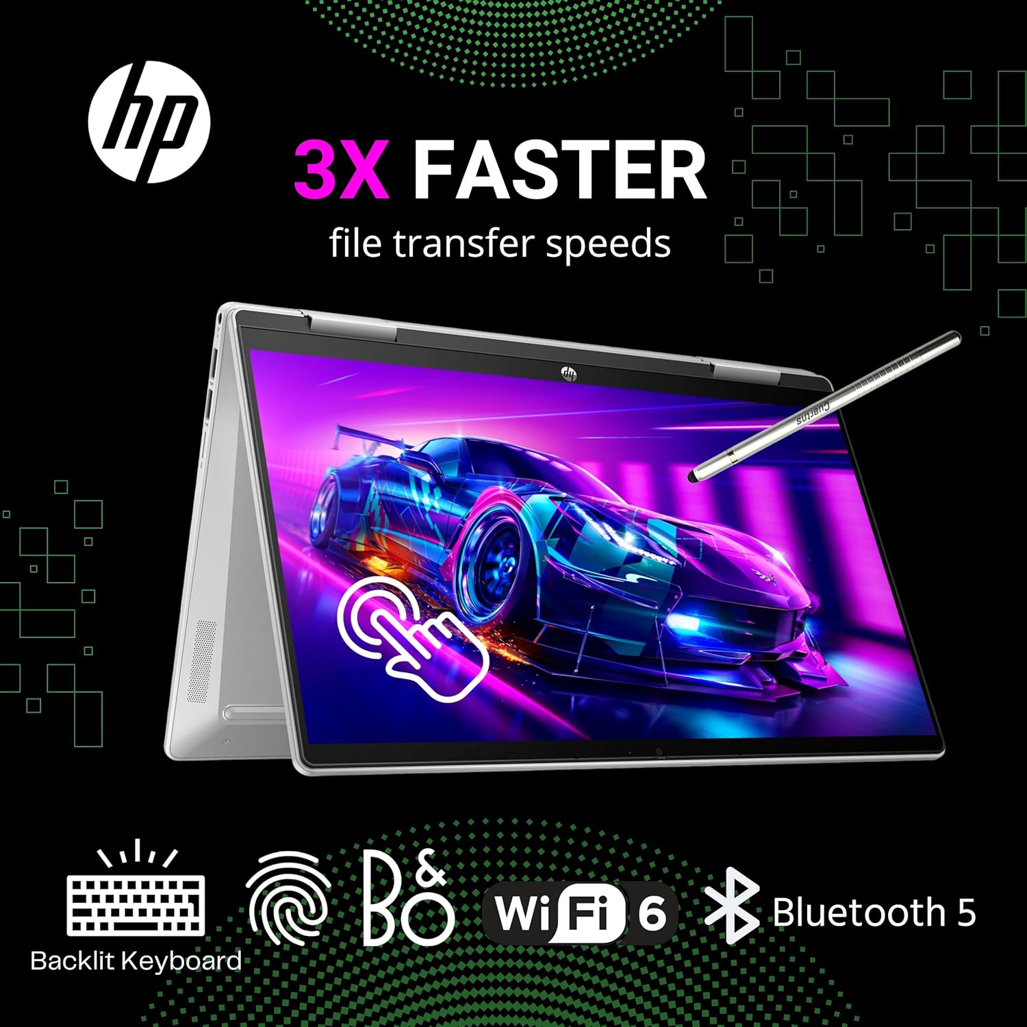 HP Pavilion x360 – Laptop 2 en 1, pantalla táctil FHD de 14 pulgadas, Intel 10-Core i5-1235U (Beat i7-1195G7), 8 GB de RAM – SSD de 1 TB, lápiz