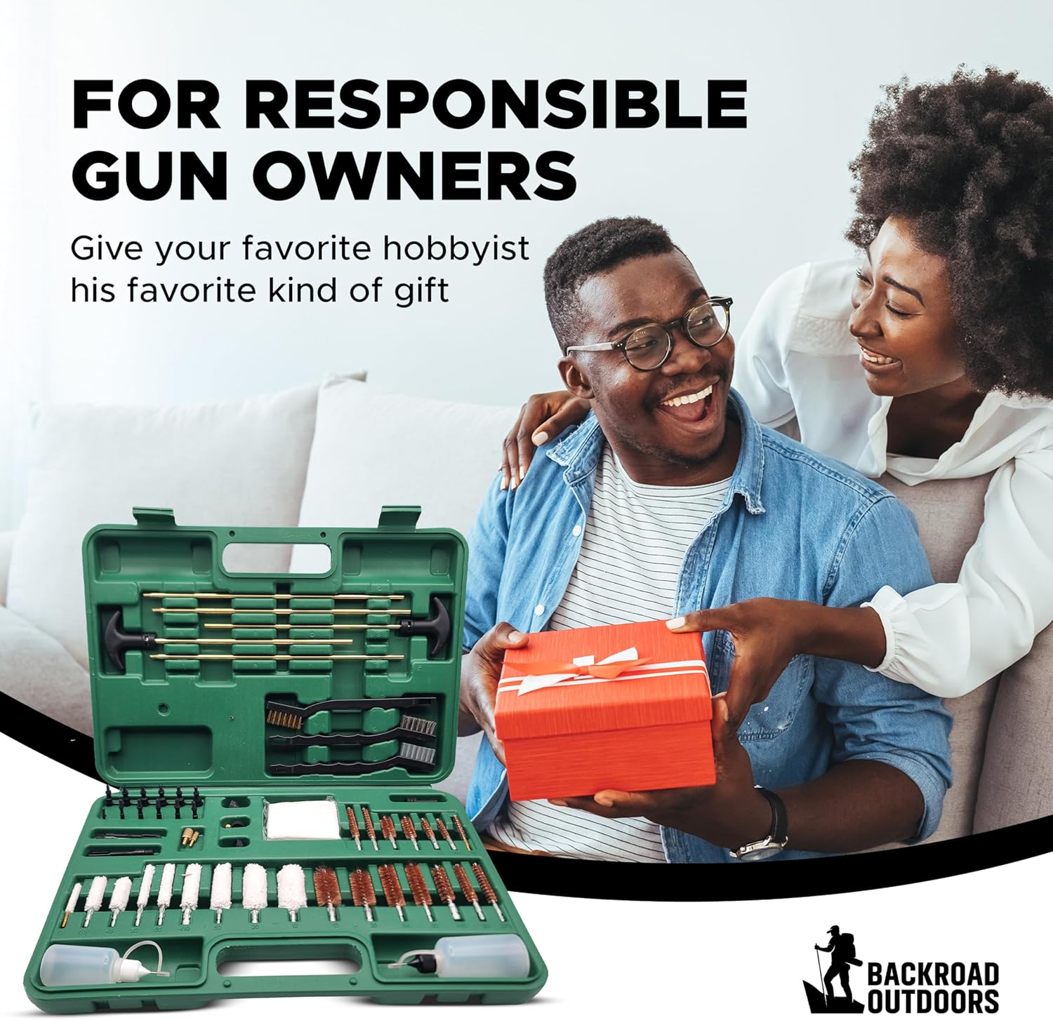 Backroad Outdoors Kit de limpieza universal para pistolas cepillos para rifles, escopetas, pistolas, pistolas varillas de latón y alambre