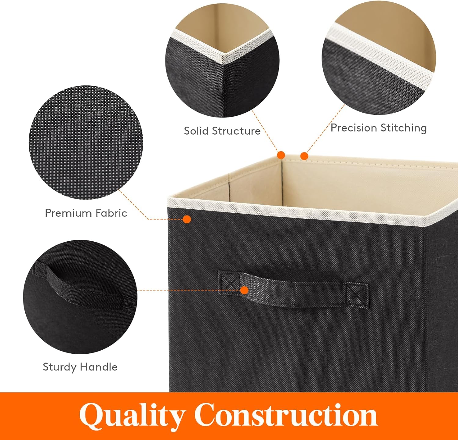 Lifewit Paquete de 12 cubos de almacenamiento, cubos de almacenamiento de 11 pulgadas, canastas de almacenamiento plegables de tela decorativa para
