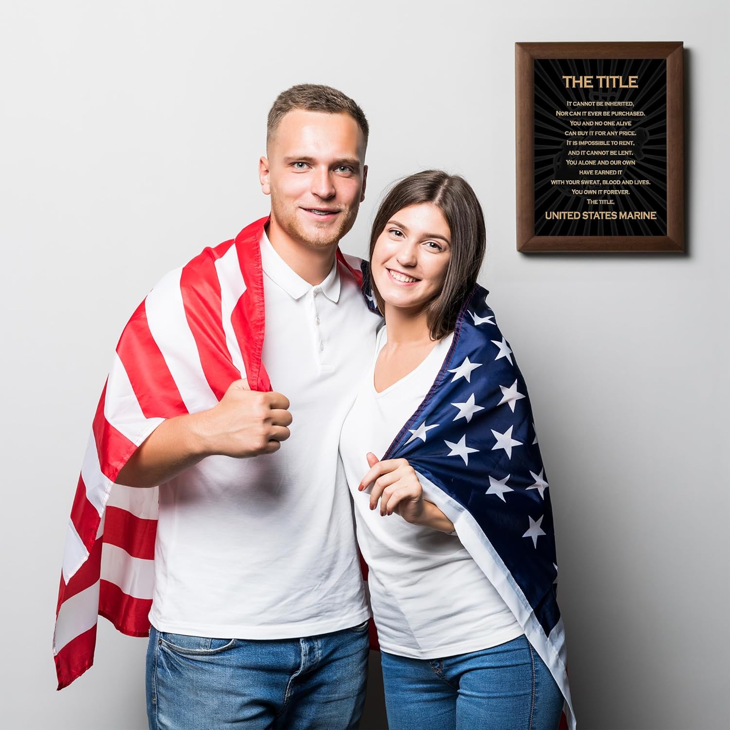 The Title – United States Marine Patriotic US Marine Corps Wall Art Poster, This Military Wall Decor Is An Ideal Wall Art For Marines and Veterans