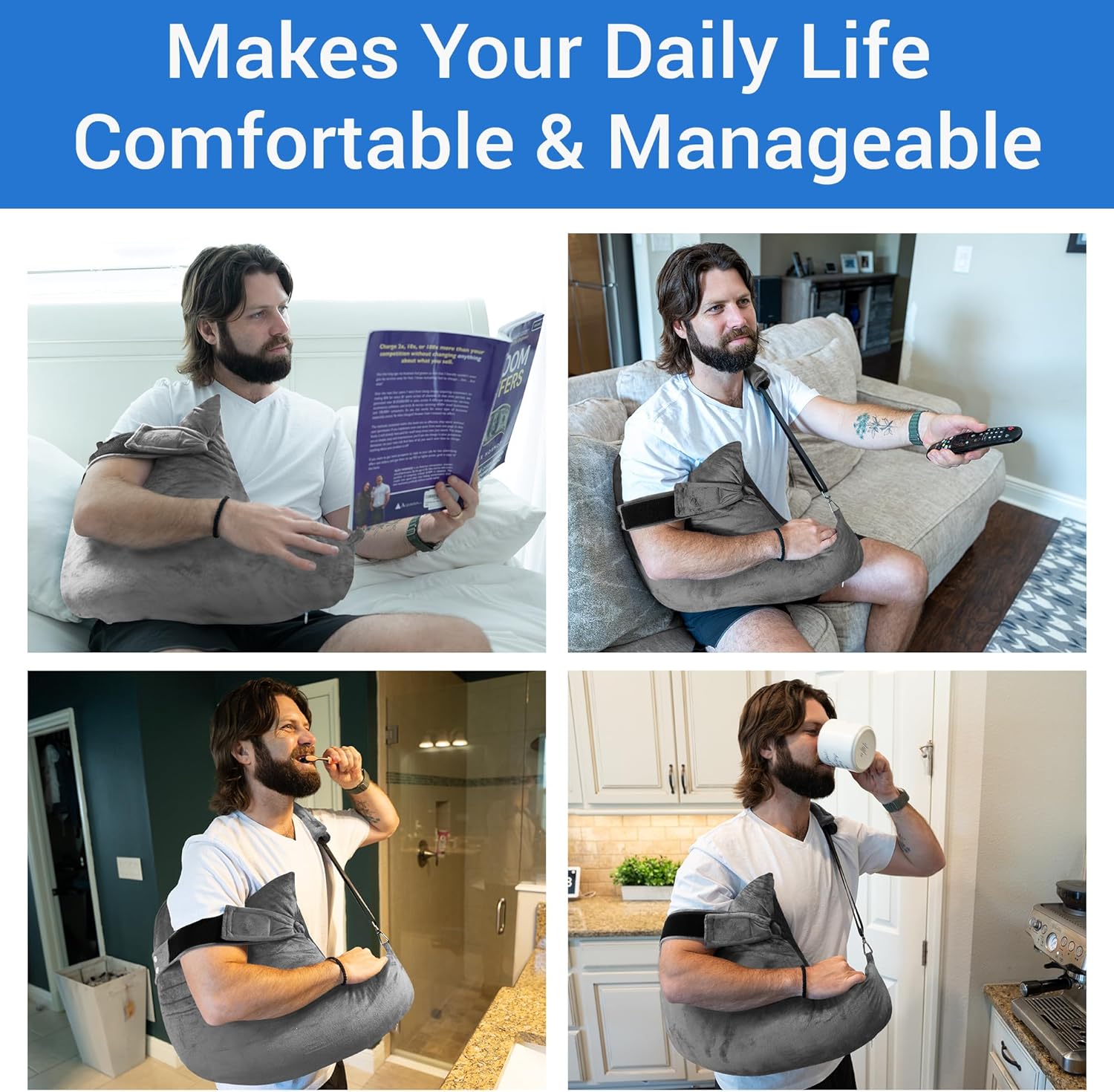 Zomaple Almohada de cirugía de hombro para aliviar el dolor de hombro Almohada de puño giratorio súper suave para comodidad posoperatoria, apoyo y