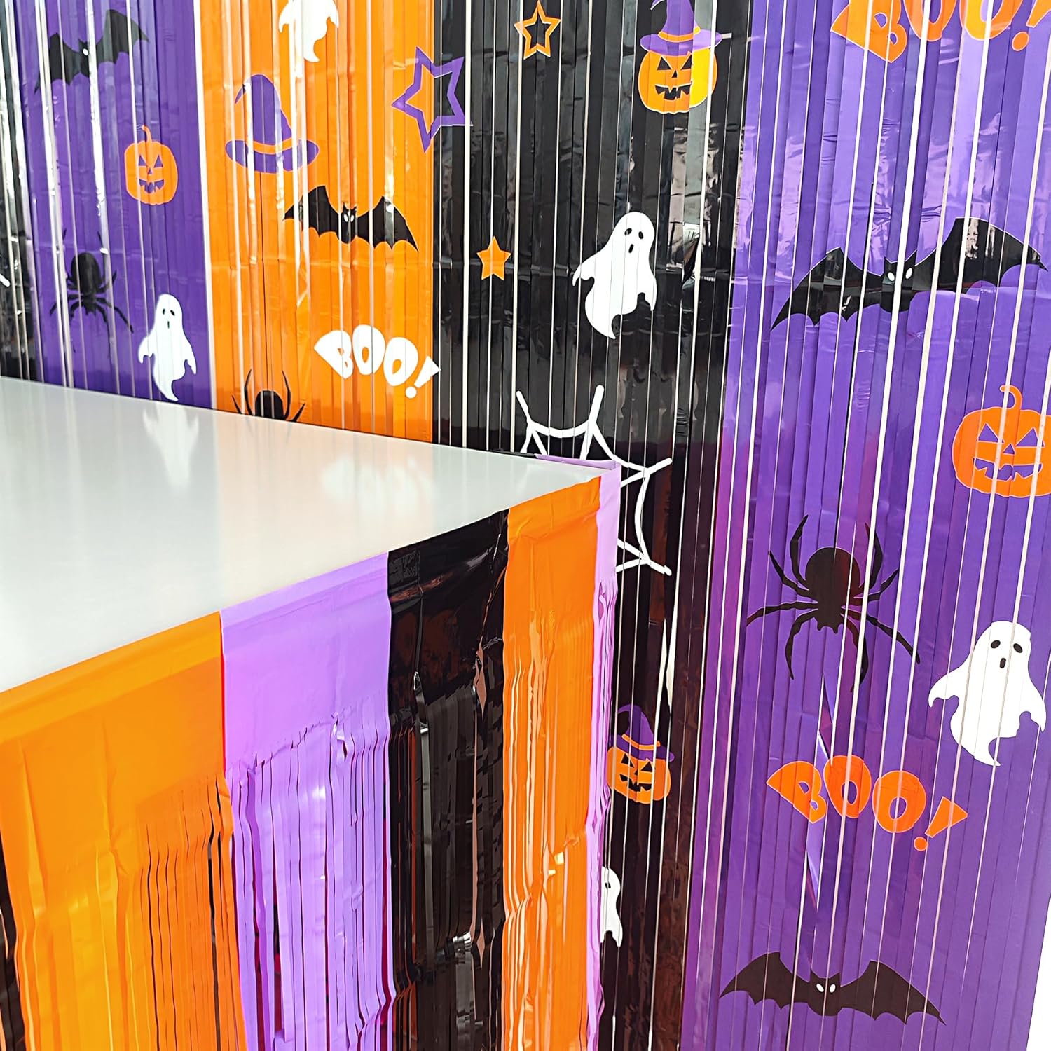 Cortinas de flecos de aluminio de Halloween