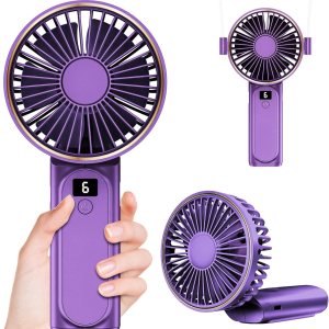 Ventilador de mano, ventilador portátil, ventilador personal recargable por USB de 4000 mAh, mini ventilador de escritorio plegable de 180, 6 Ventilador de mano, ventilador portátil, ventilador personal recargable por USB de 4000 mAh, mini ventilador de escritorio plegable de 180, 6
