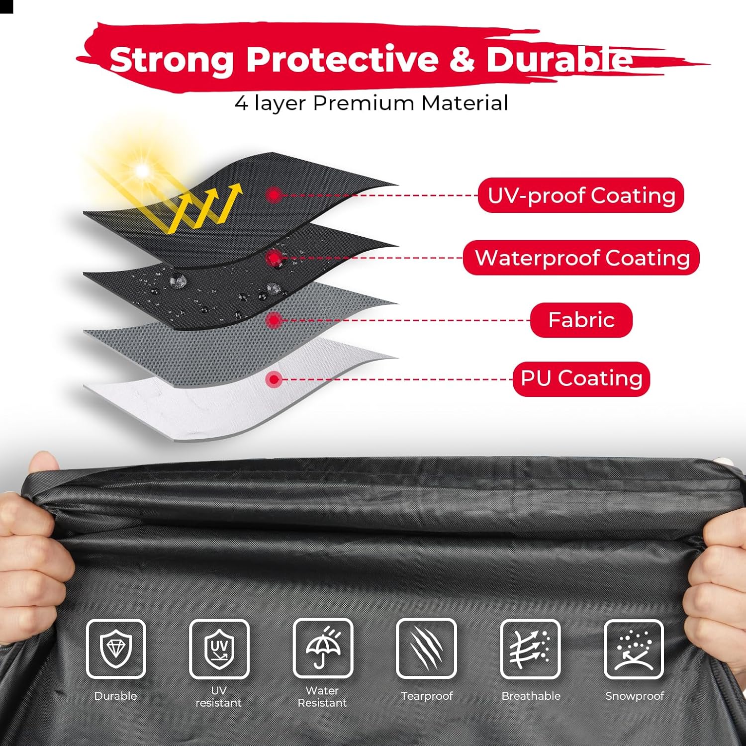 Funda RZR PRO XP, KEMIMOTO para UTV, impermeable, para todo tipo de clima, con tiras reflectantes, compatible con Polaris, Can-Am, Kawasaki, CFMOTO,