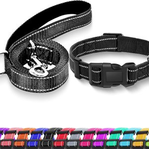 Maiiu Collar reflectante para perro con hebilla de bloqueo de seguridad, collares de nailon suaves y transpirables ajustables para perros pequeños, Maiiu Collar reflectante para perro con hebilla de bloqueo de seguridad, collares de nailon suaves y transpirables ajustables para perros pequeños,
