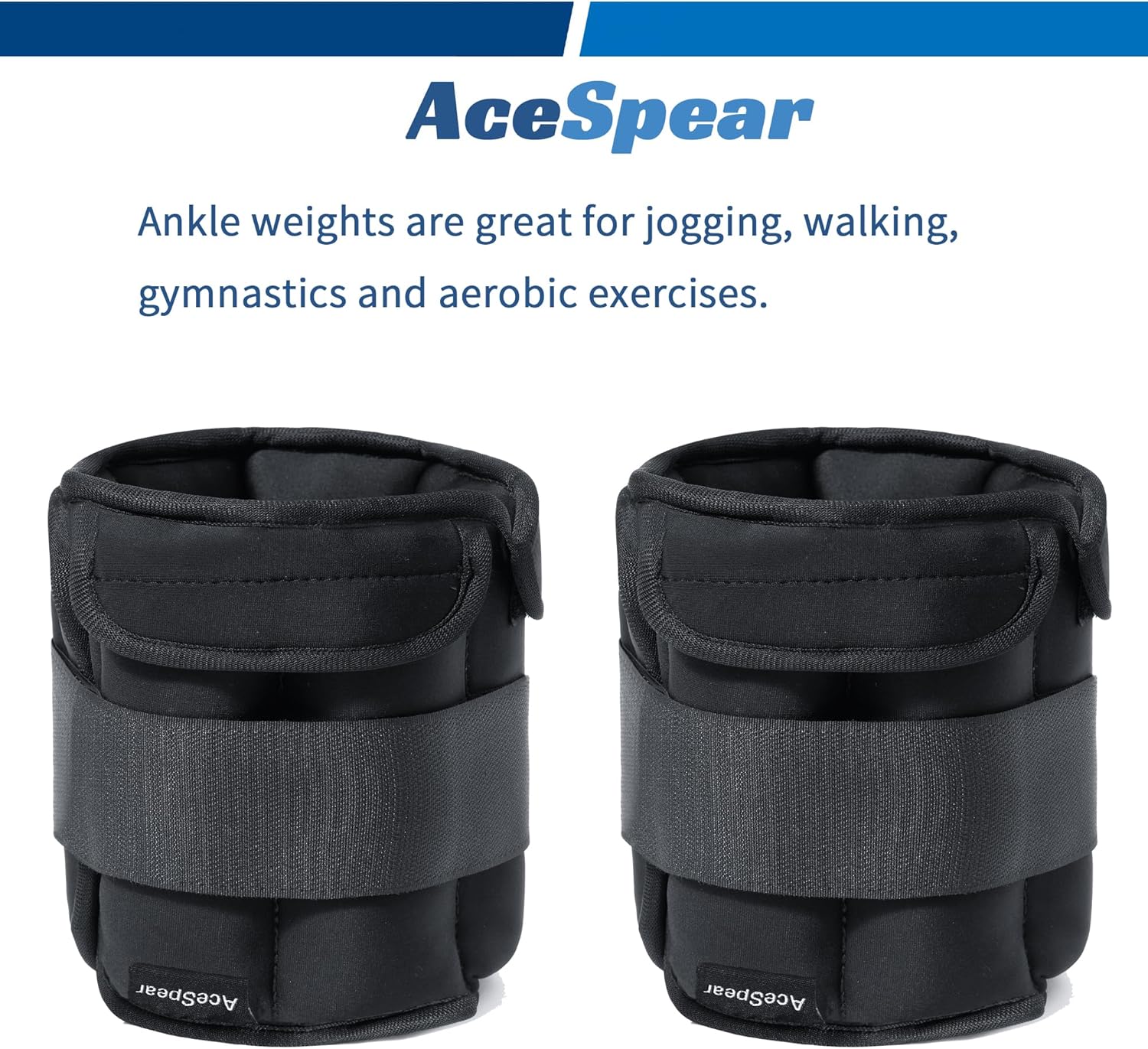 AceSpear Pesas de tobillo ajustables para mujeres y hombres, 2 x 5 libras, 7 libras, peso de pierna, gimnasio para ejercicio de pies, entrenamiento