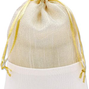 TheDisplayGuys For Your Modern Living Paquete de 24 bolsas de regalo de organza de lino y oro con cordones (grandes 5 12 x 8), recuerdos de fiesta, TheDisplayGuys For Your Modern Living Paquete de 24 bolsas de regalo de organza de lino y oro con cordones (grandes 5 12 x 8), recuerdos de fiesta,