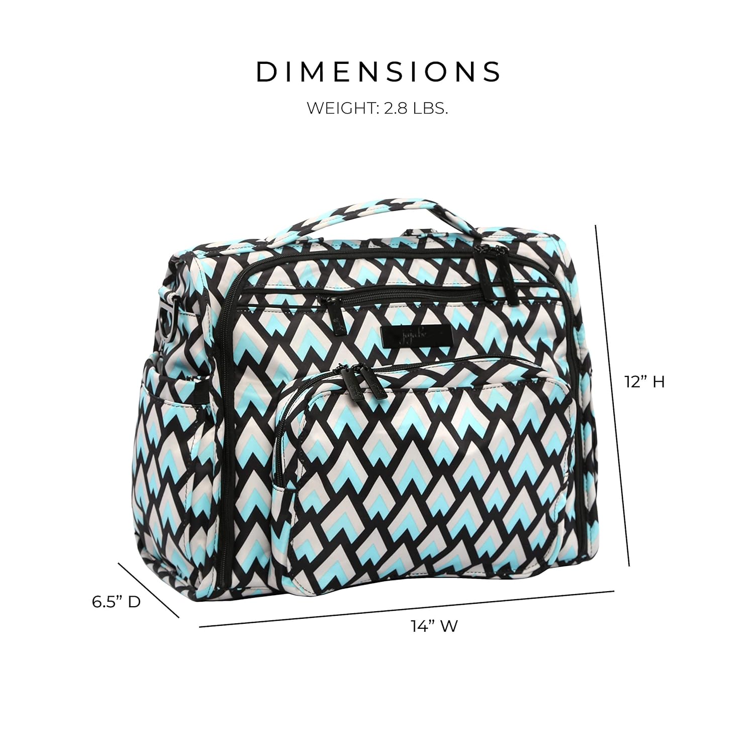 Bolso cambiador de pañales reversible, de Ju-Ju-Be B.F.F, talla única , Negro diamond