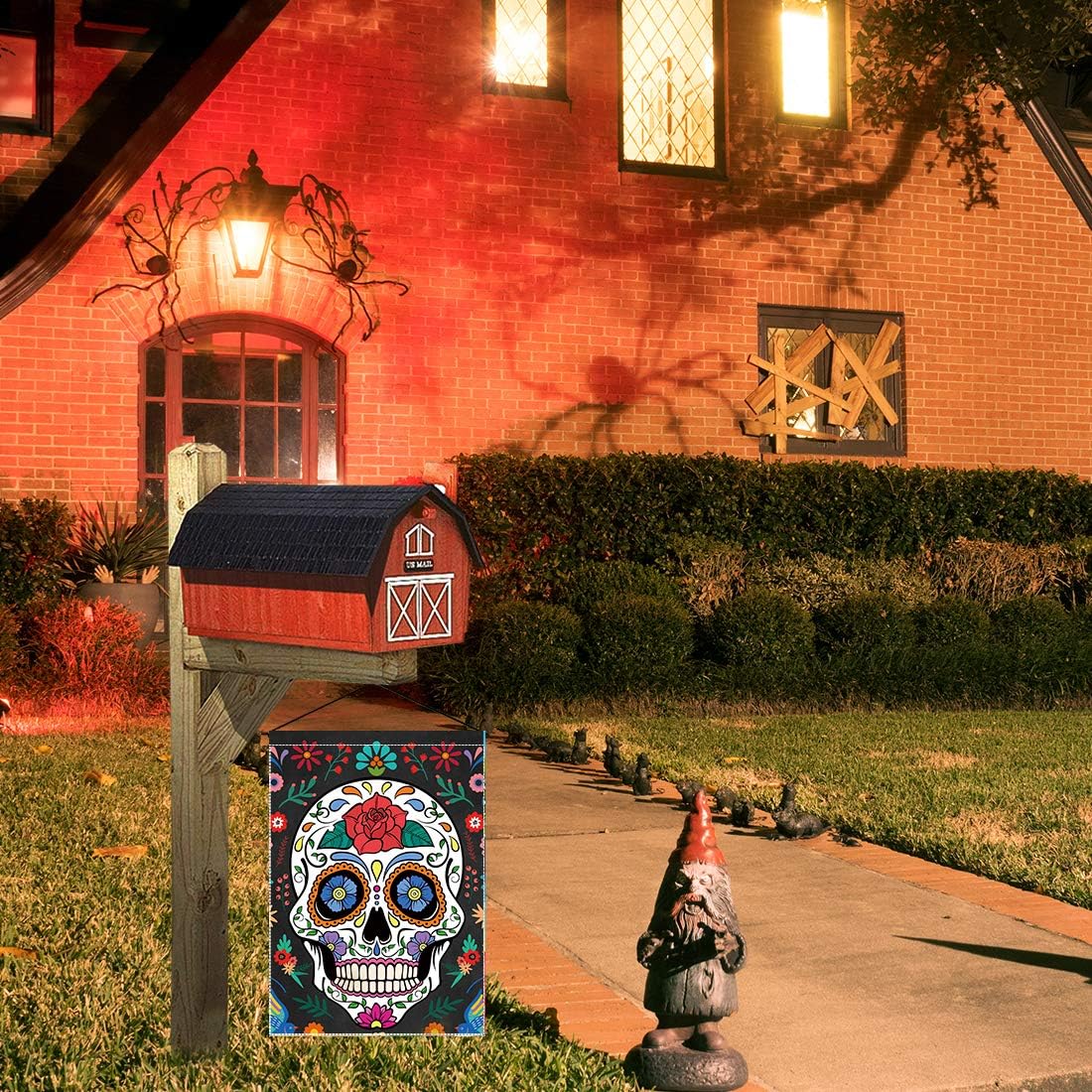 Allenjoy Bandera de jardín con el Día de los Muertos para exteriores, vertical, mexicana, fiesta, día de los muertos, pancartas para casa, césped,