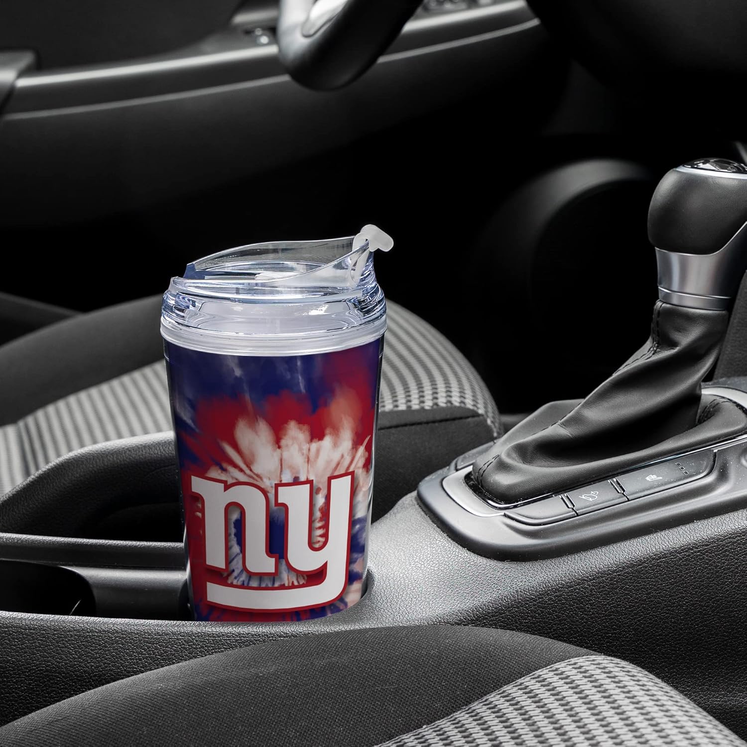 Rico Industries NFL – Vaso de purpurina acrílica de 24 onzas con tapa con bisagras, vaso de doble pared con licencia oficial y popote