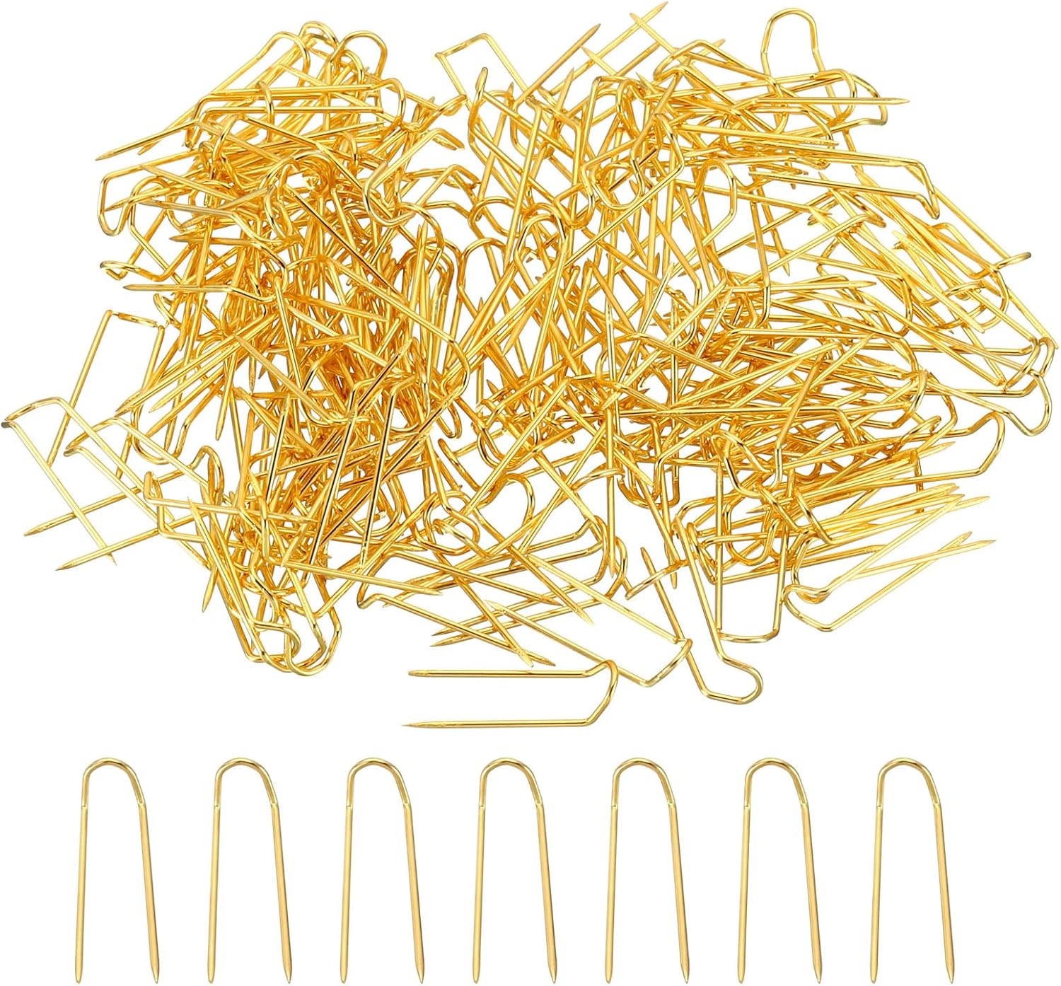 PATIKIL Pasadores de horquilla, 200 pines de acero inoxidable para coser en U de 0.7 pulgadas, pasadores de doble bloqueo para coser joyas, tela,
